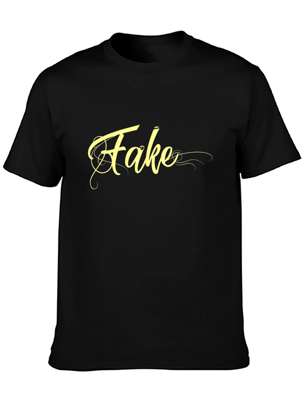 Fake Graphic Print Black T-Shirt