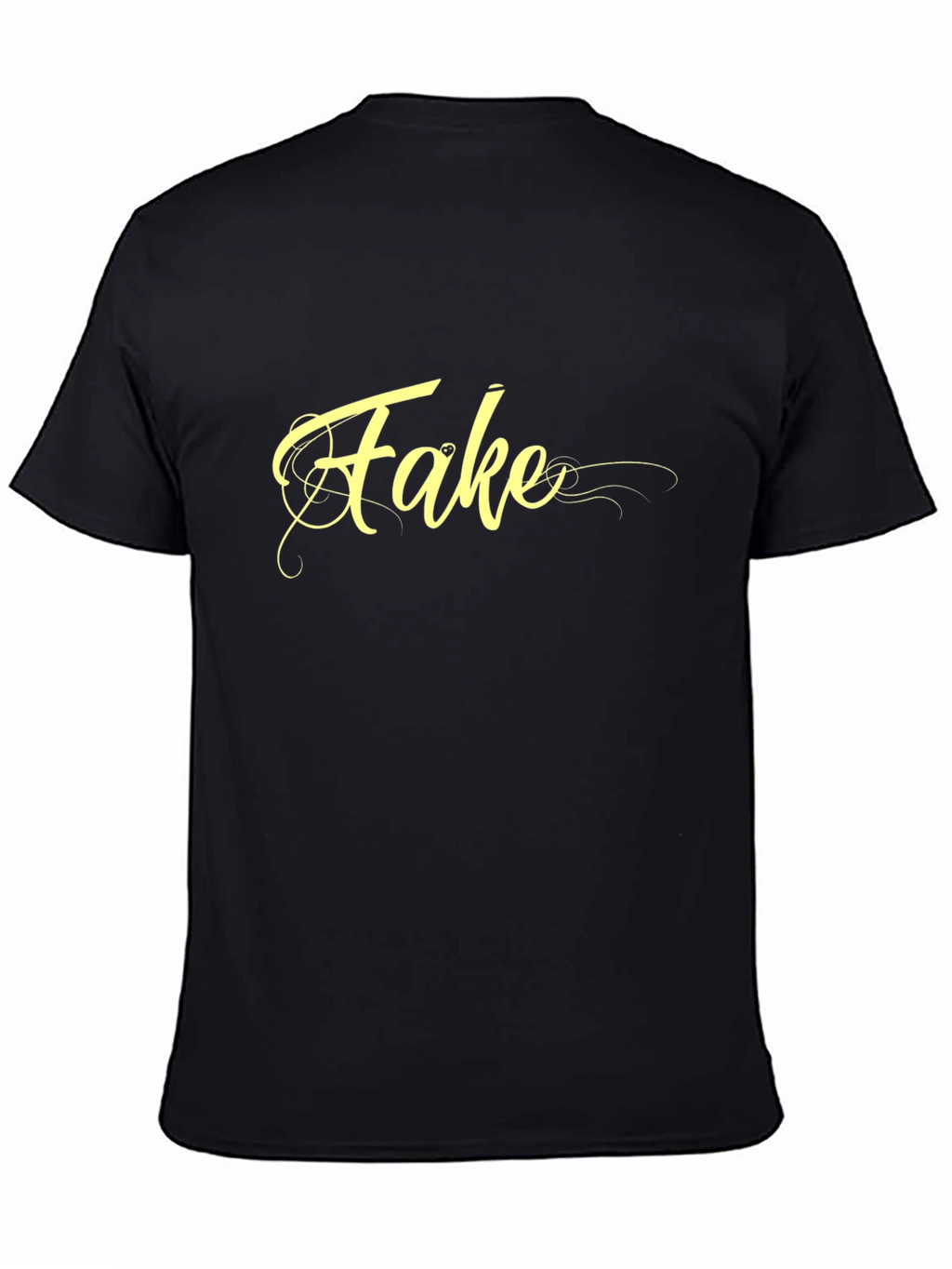Fake Graphic Print Black T-Shirt