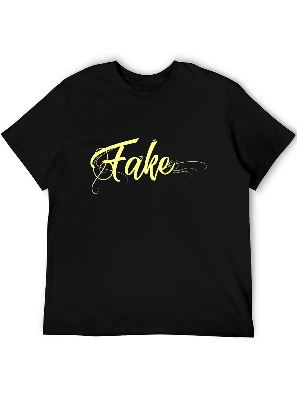 Fake Graphic Print Black T-Shirt