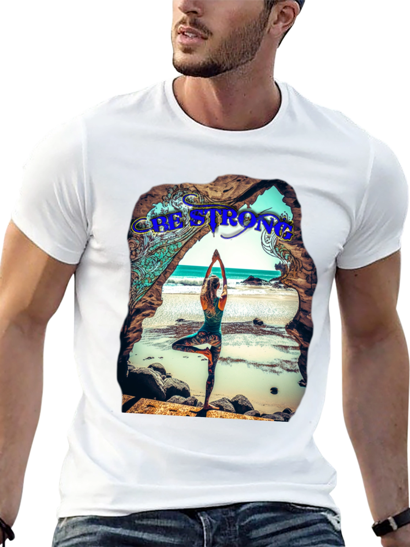 Be Strong Yoga Beach T-Shirt
