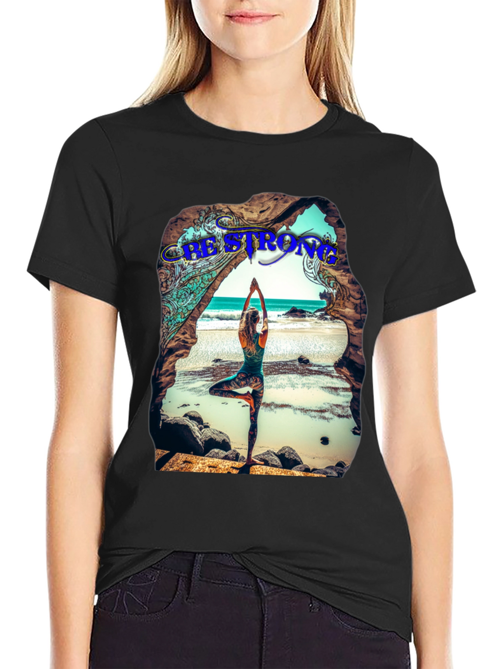 Be Strong Yoga Beach T-Shirt