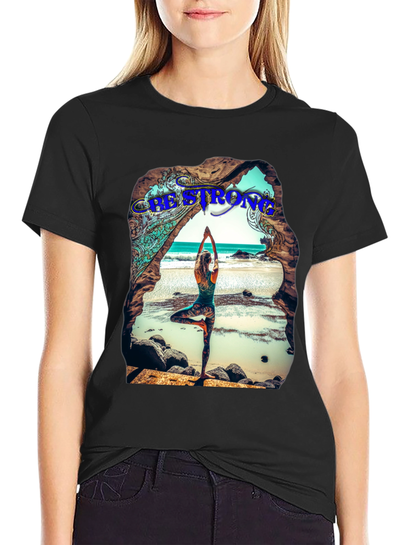 Be Strong Yoga Beach T-Shirt
