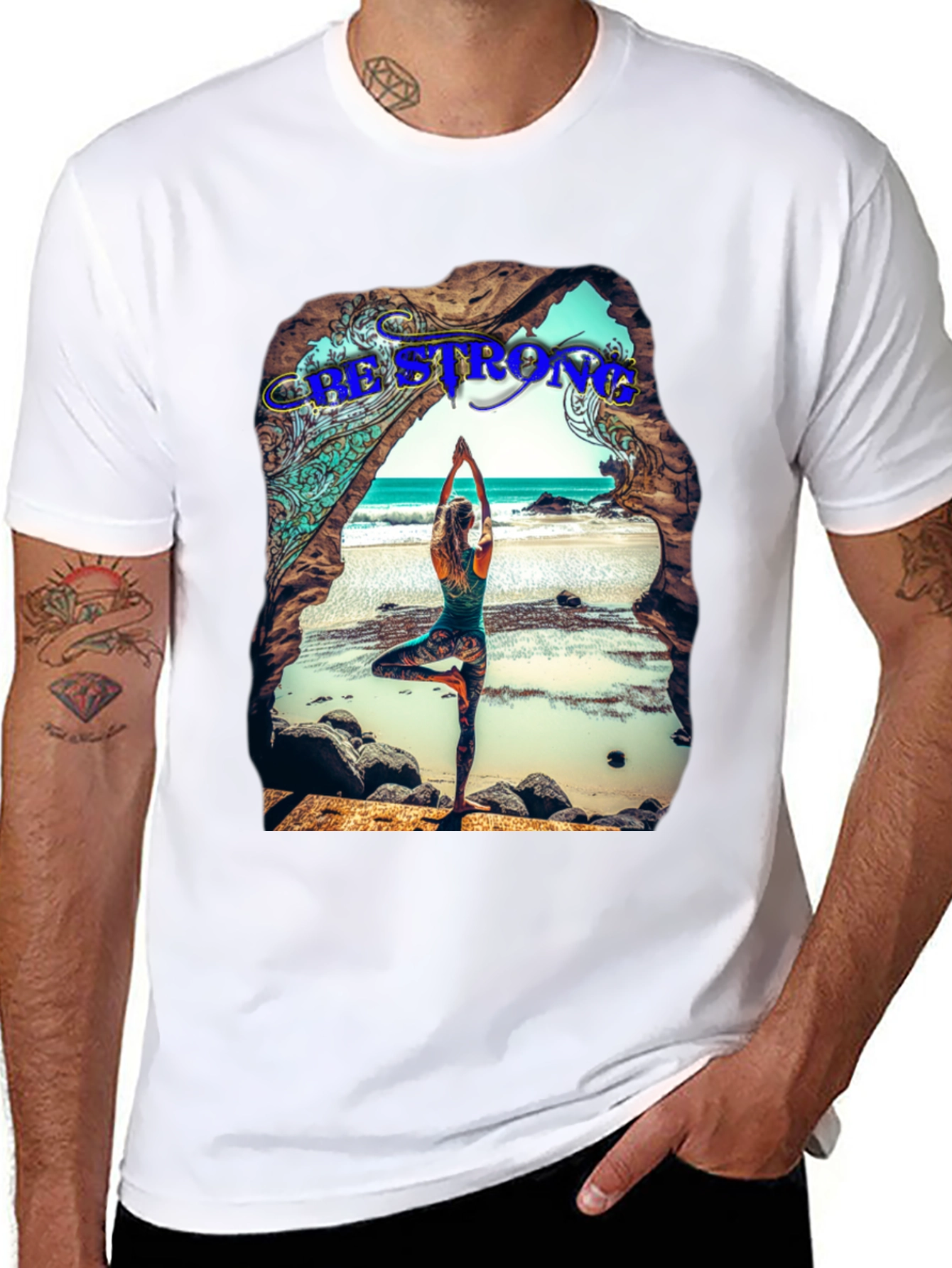 Be Strong Yoga Beach T-Shirt
