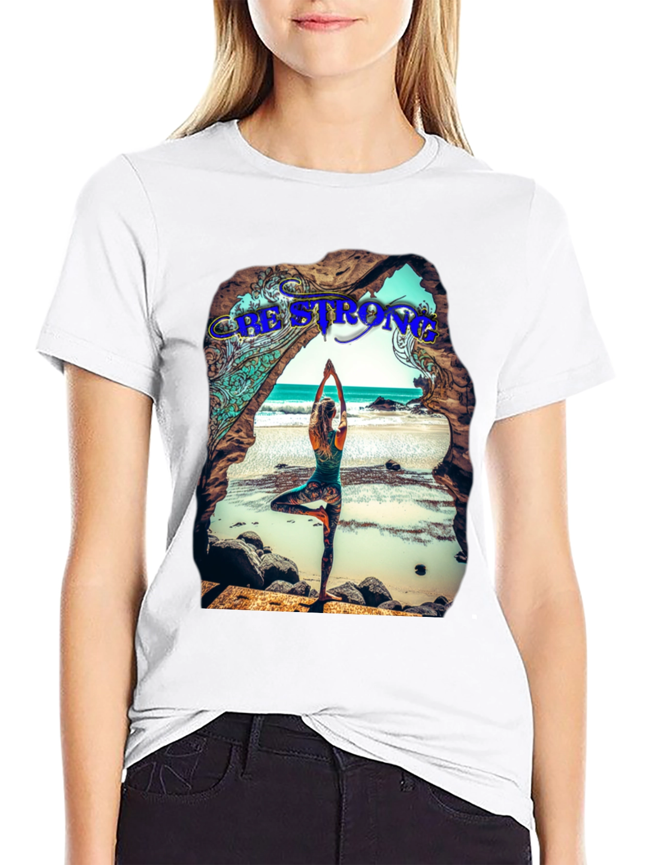 Be Strong Yoga Beach T-Shirt