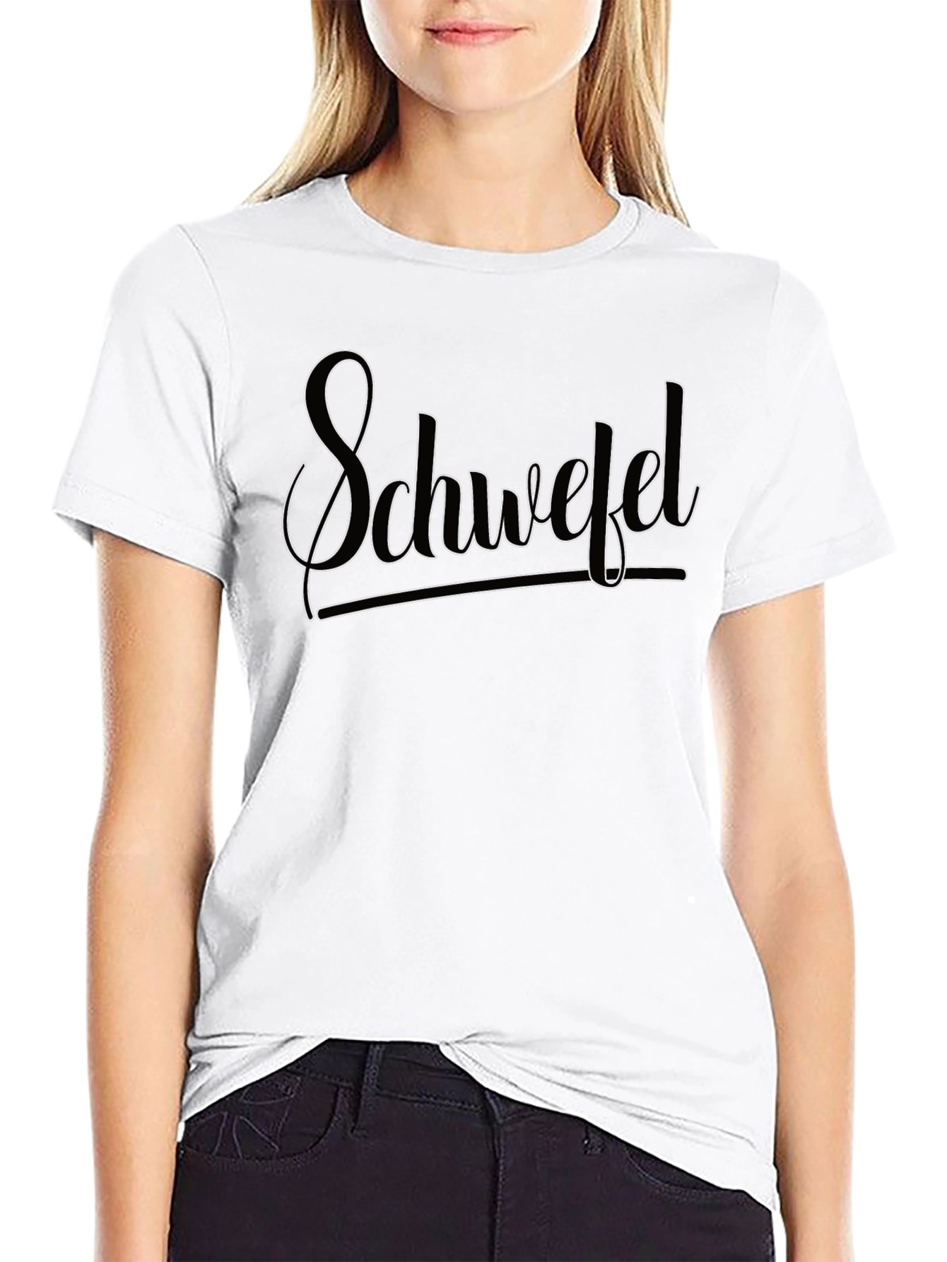 Schwefel Text Design Black T-Shirt