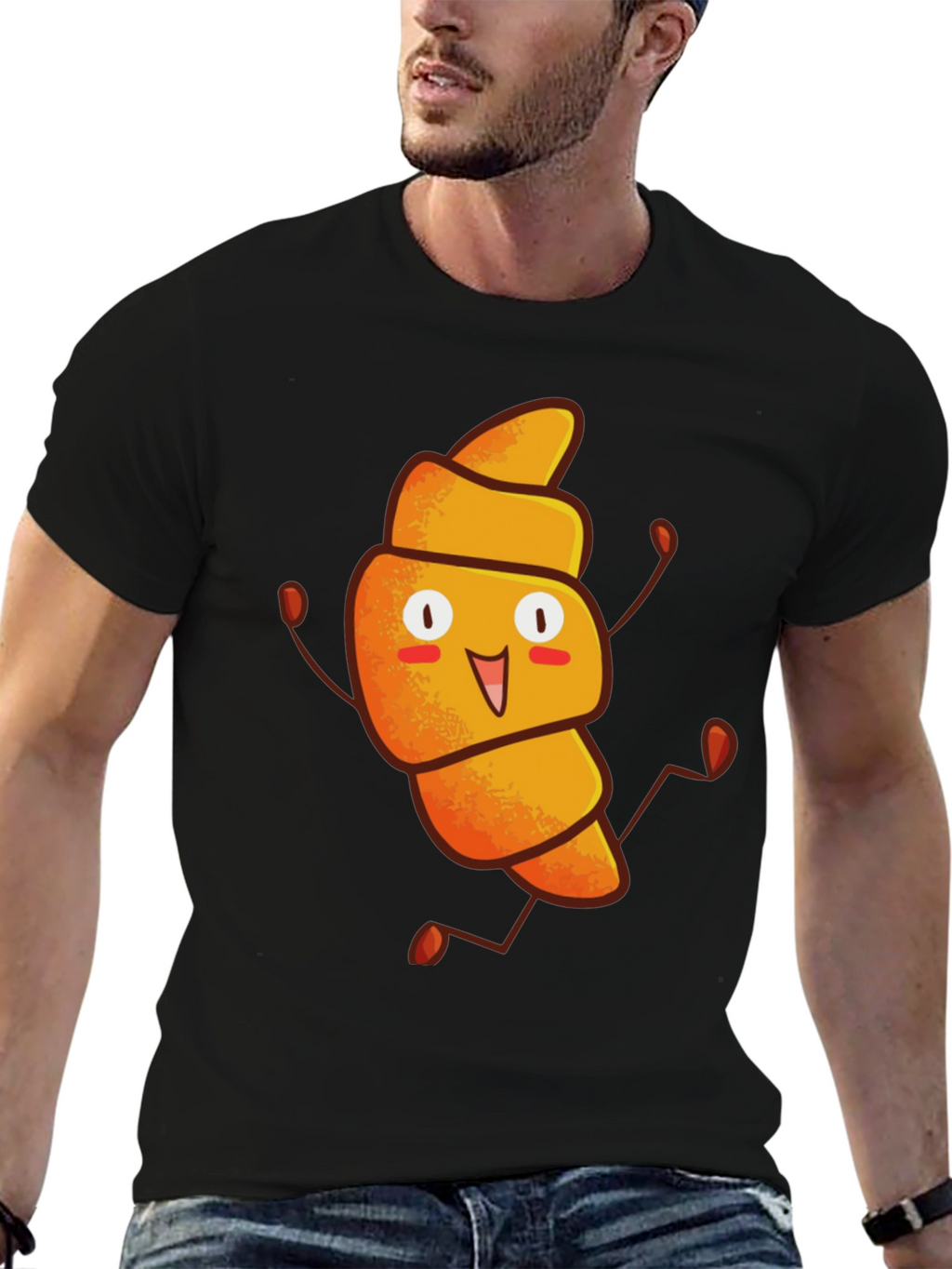 Funny Croissant Cartoon T-Shirt