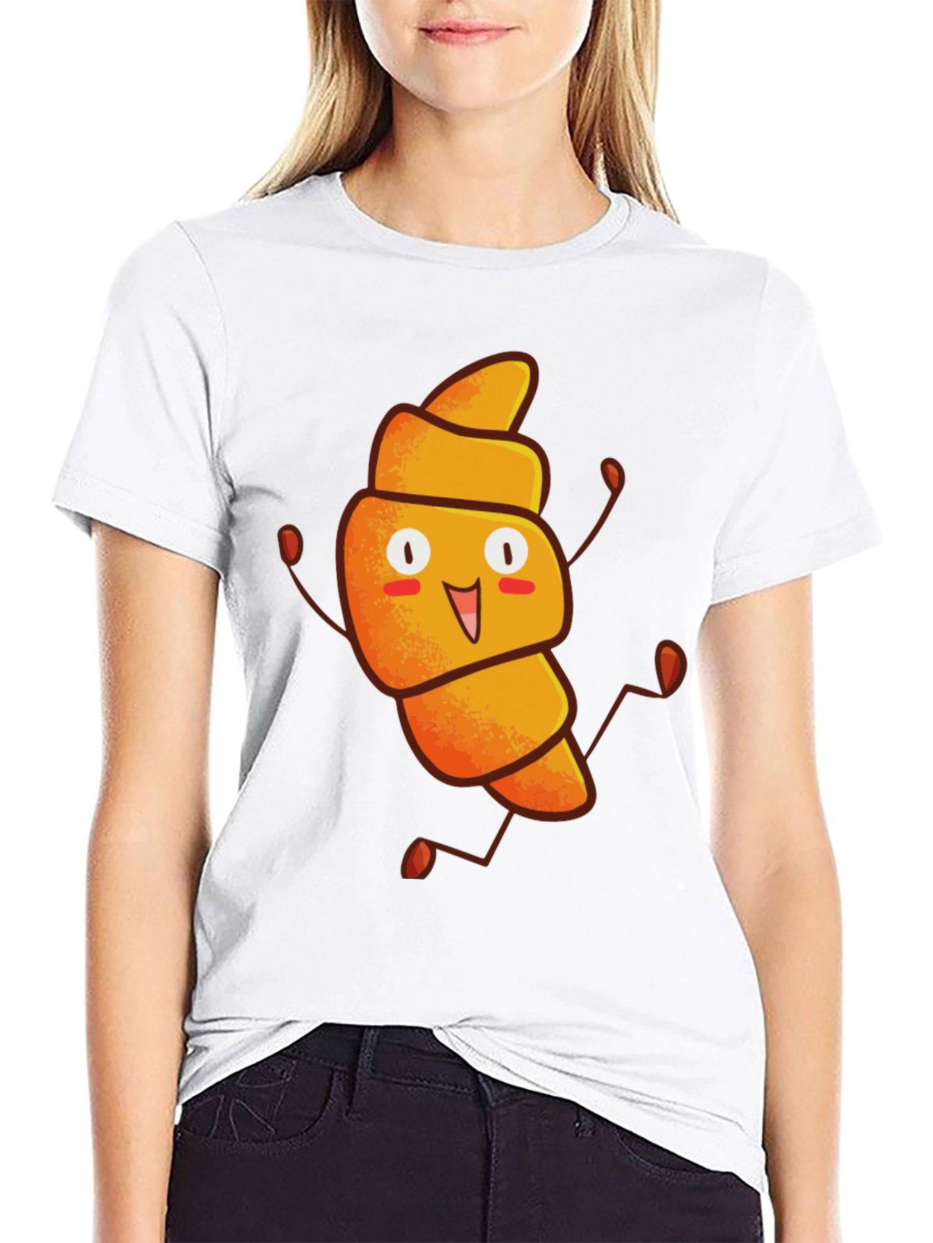 Funny Croissant Cartoon T-Shirt