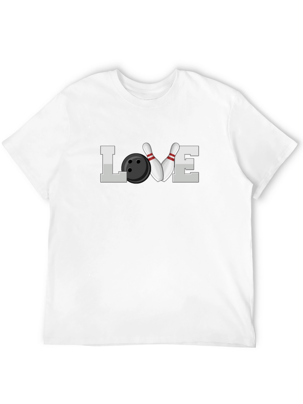 Bowling Love Graphic T-Shirt - Black Crew Neck Tee