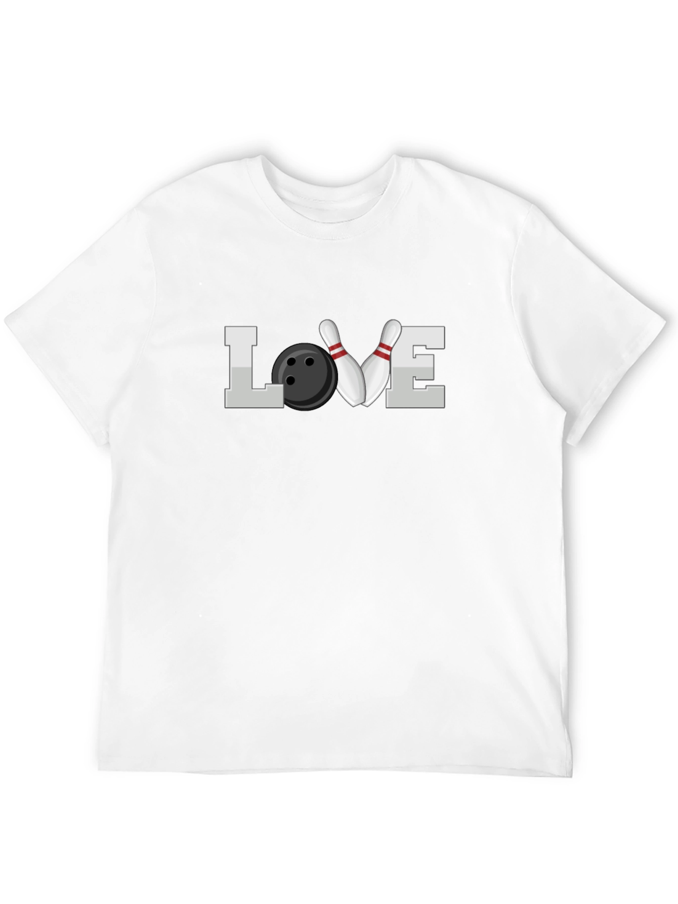 Bowling Love Graphic T-Shirt - Black Crew Neck Tee