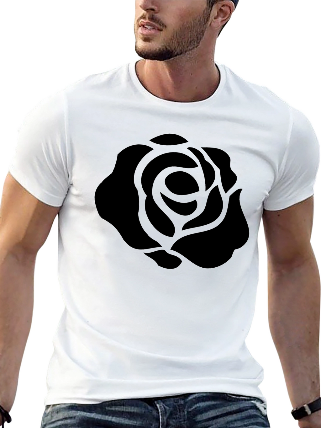 Black Rose Graphic T-Shirt - Stylish Mens Tee