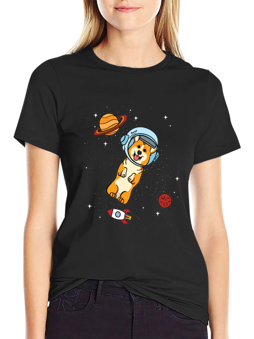 Space Doge T-Shirt - Cute Astronaut Dog Graphic Tee