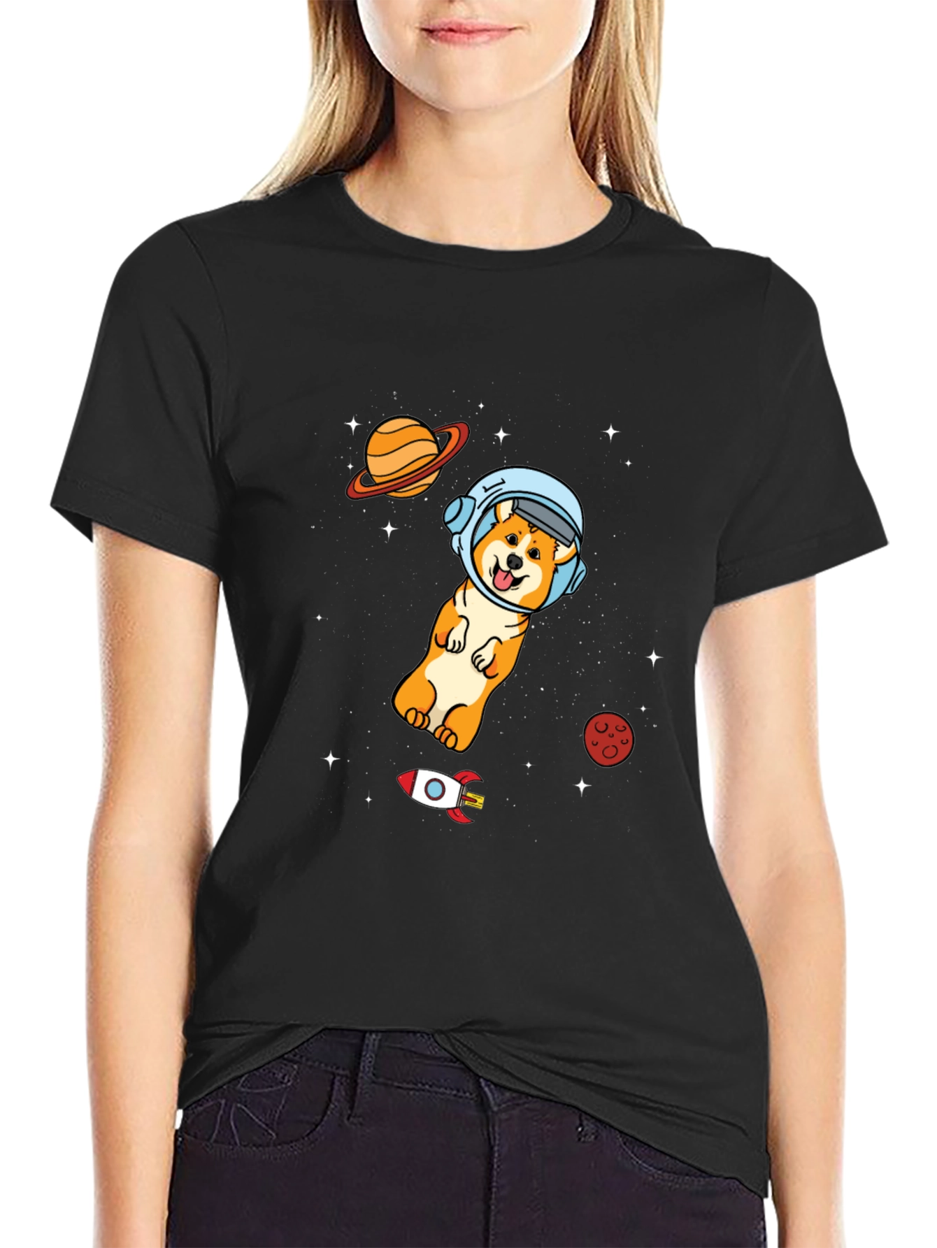 Space Doge T-Shirt - Cute Astronaut Dog Graphic Tee
