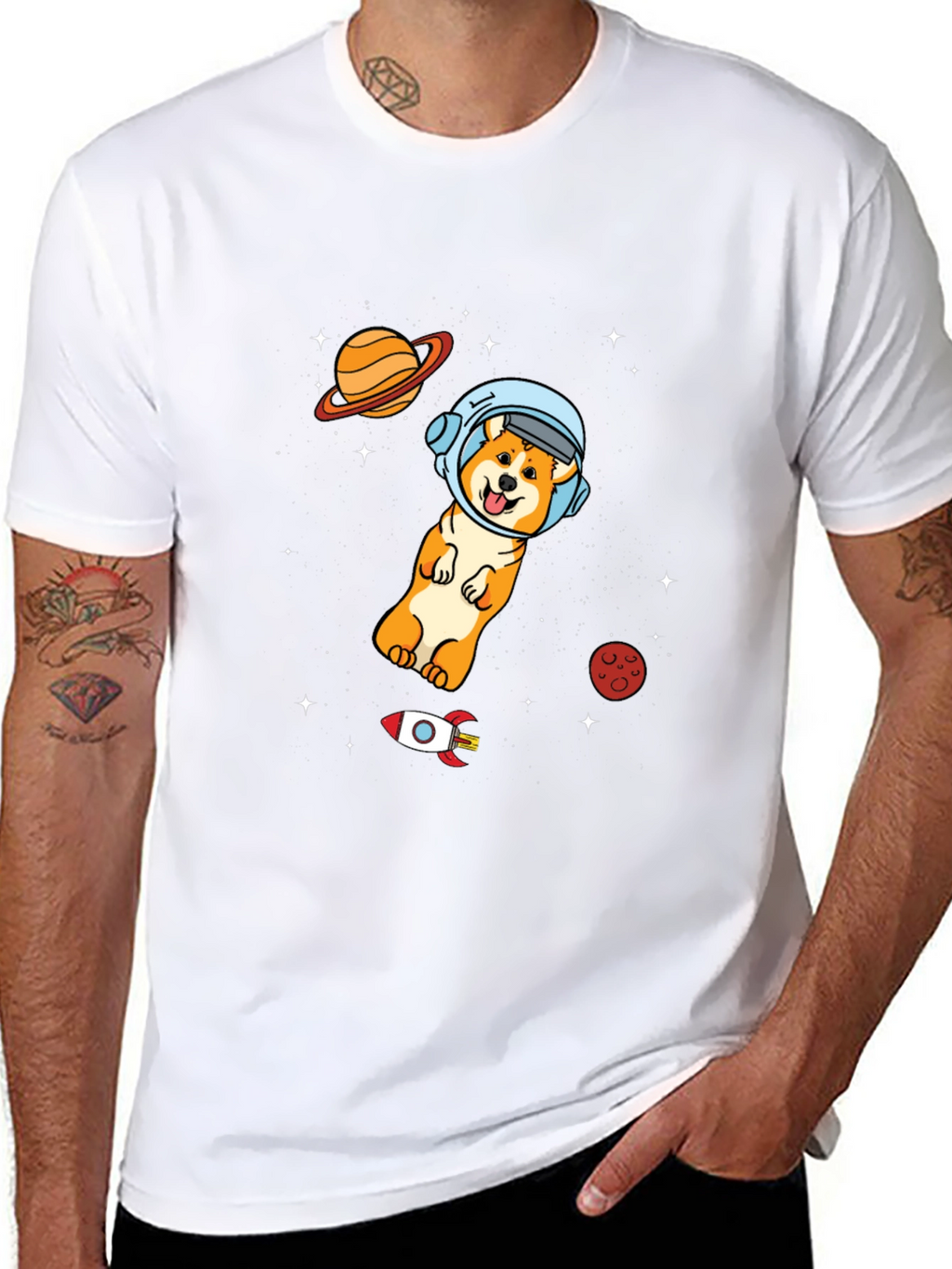 Space Doge T-Shirt - Cute Astronaut Dog Graphic Tee