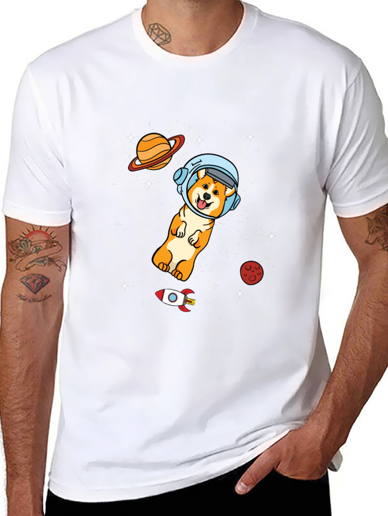 Space Doge T-Shirt - Cute Astronaut Dog Graphic Tee