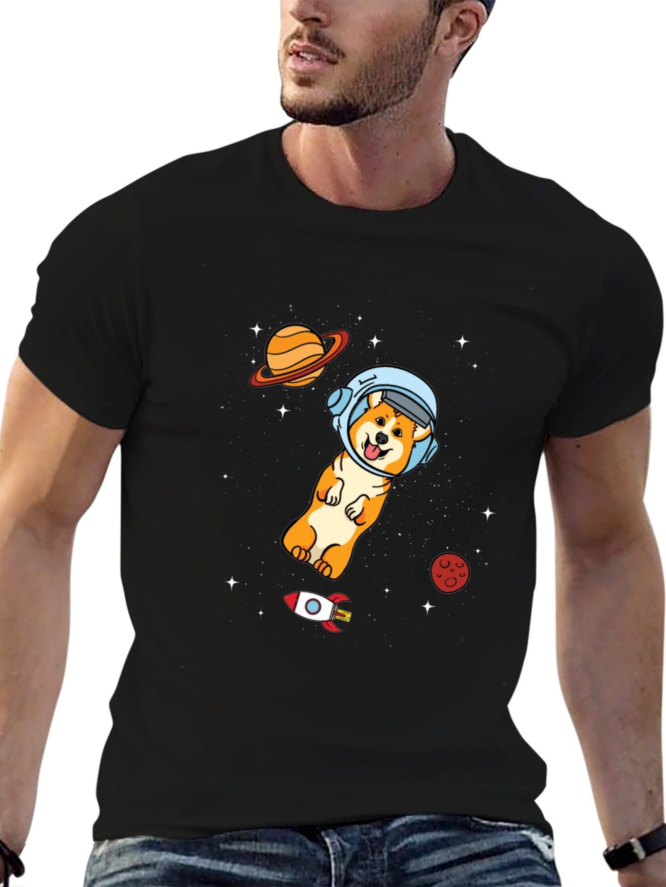 Space Doge T-Shirt - Cute Astronaut Dog Graphic Tee