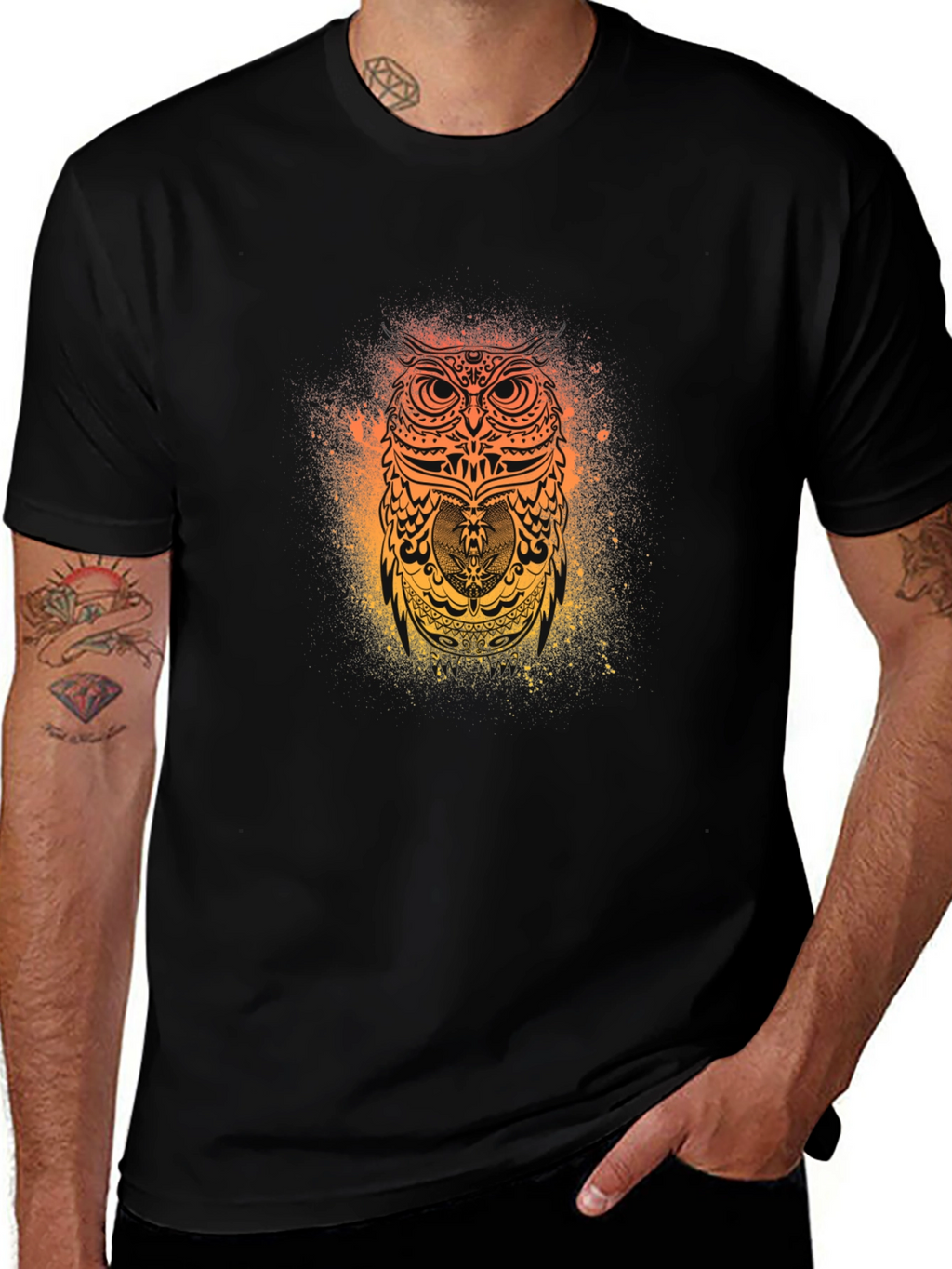 Mystic Owl Graphic Black T-Shirt