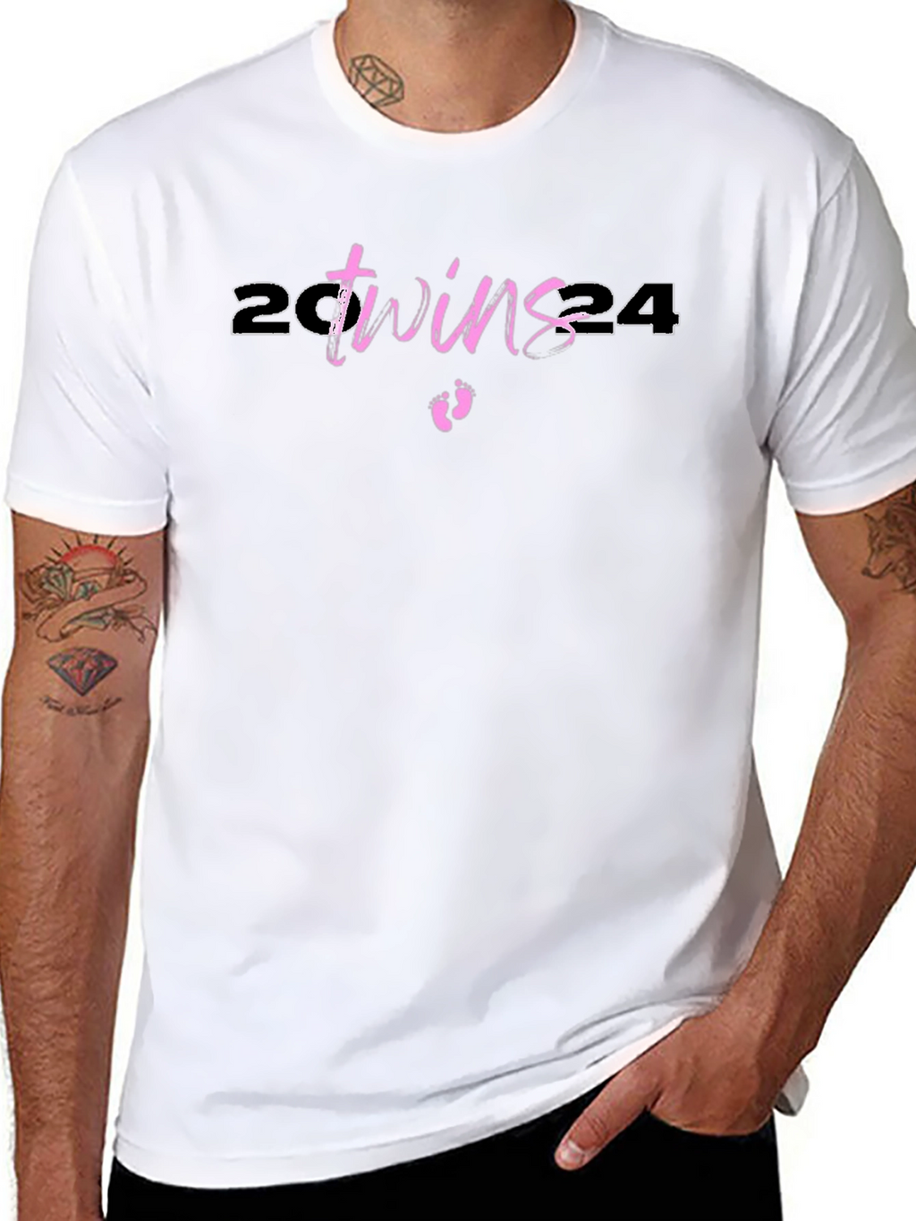Twins 2024 Baby Announcement T-Shirt