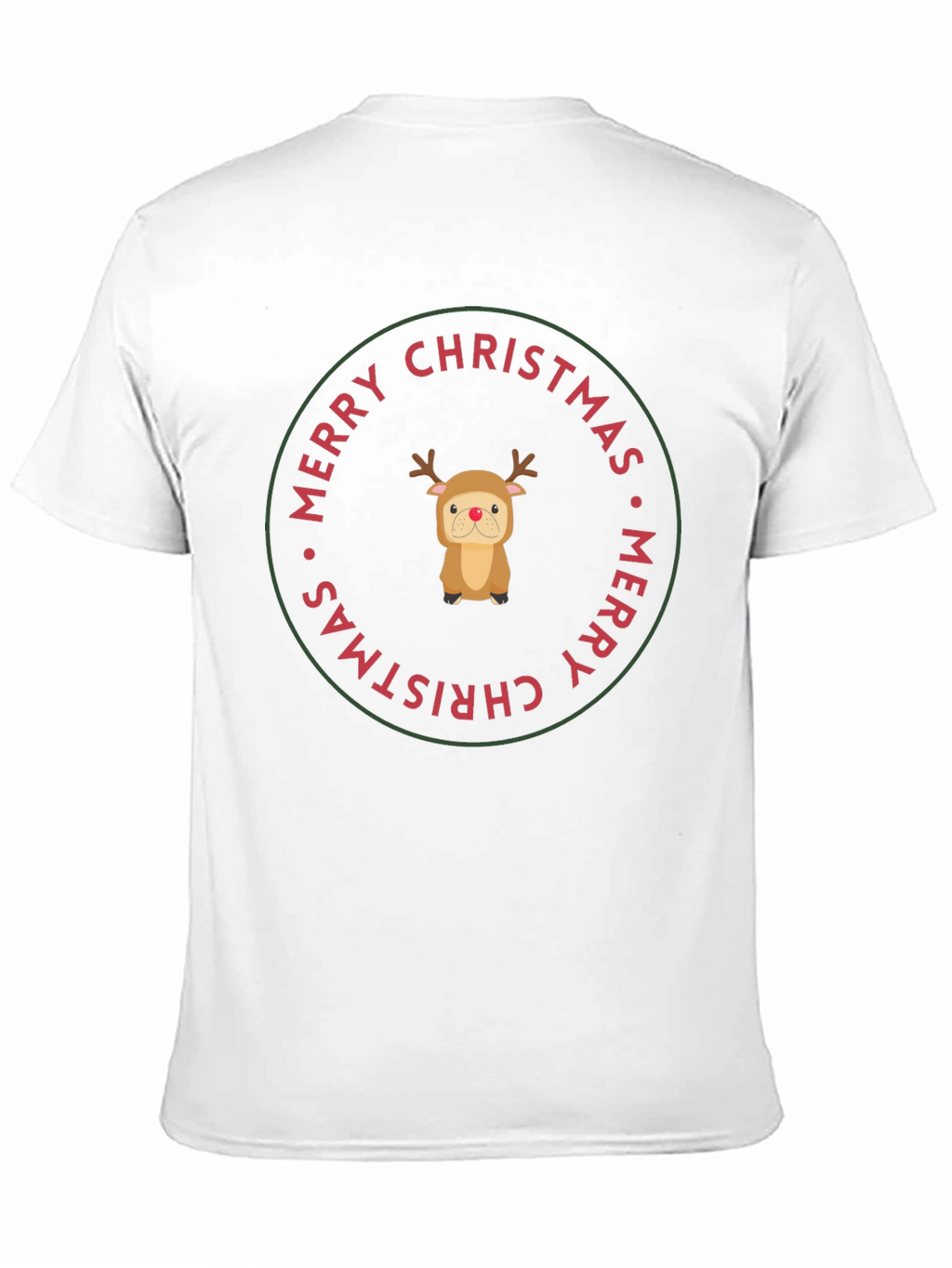 Merry Christmas Reindeer Dog Black T-Shirt