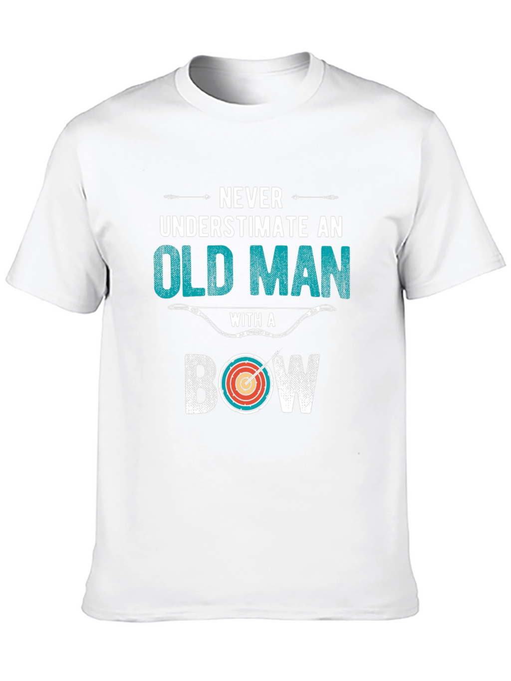 Never Underestimate Old Man Bow T-Shirt