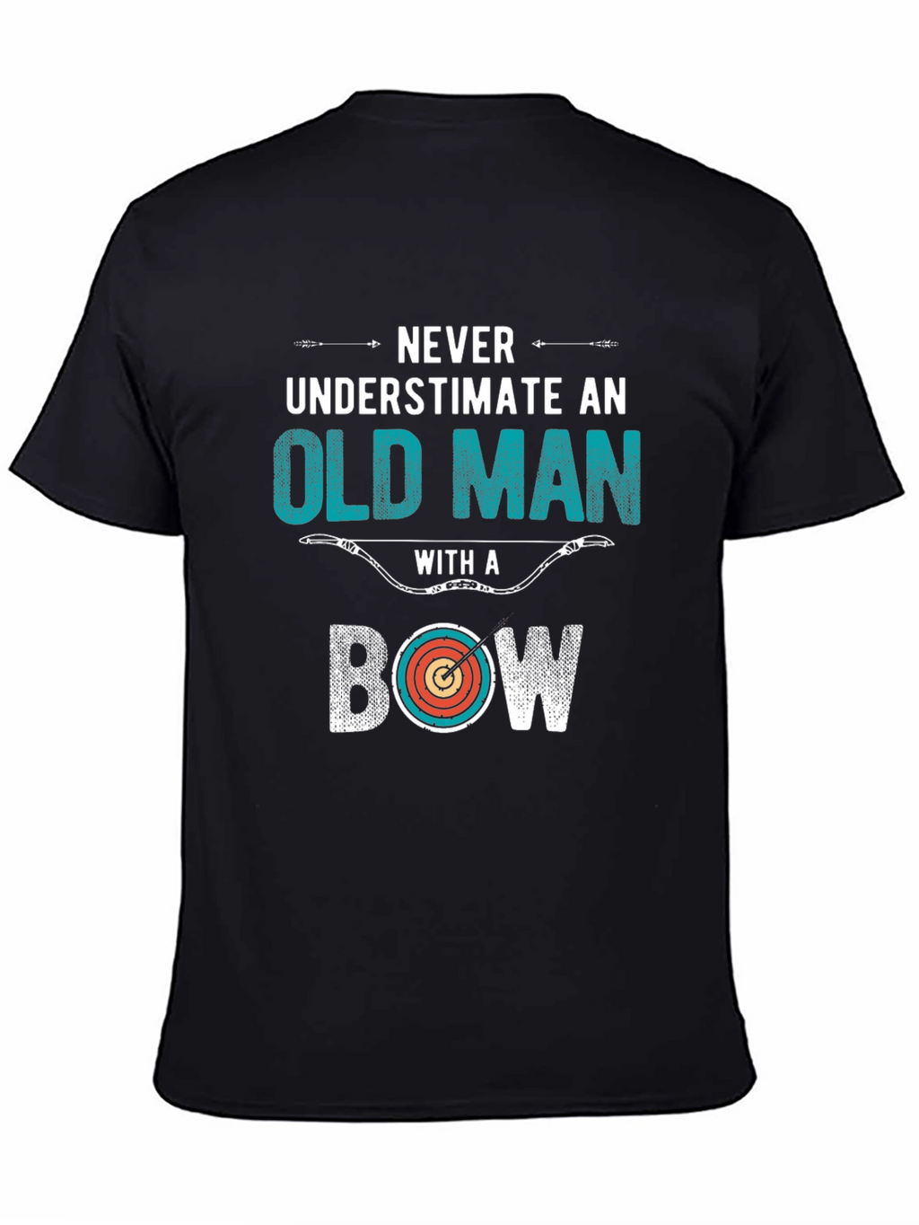 Never Underestimate Old Man Bow T-Shirt
