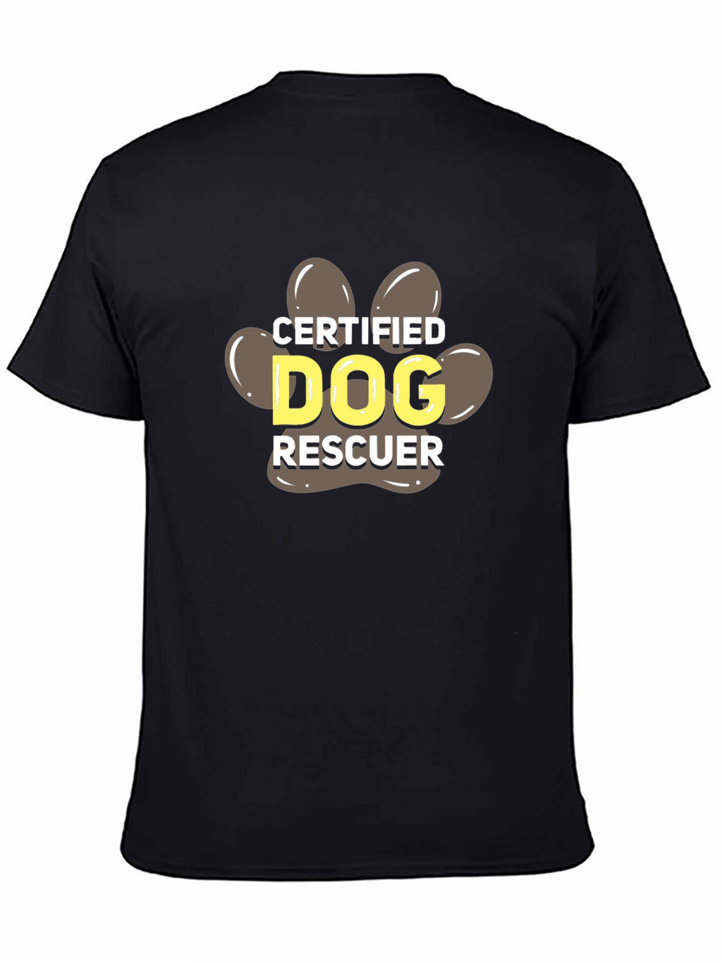 Certified Dog Rescuer Paw Print T-Shirt