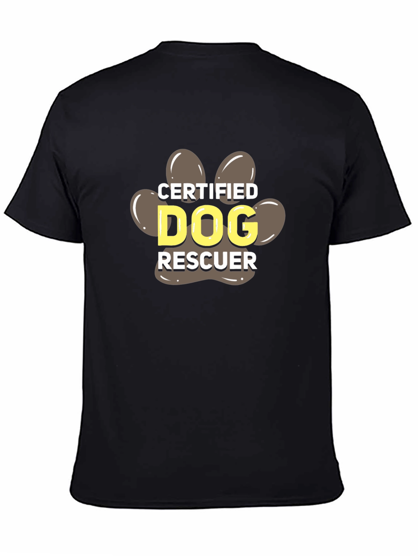 Certified Dog Rescuer Paw Print T-Shirt