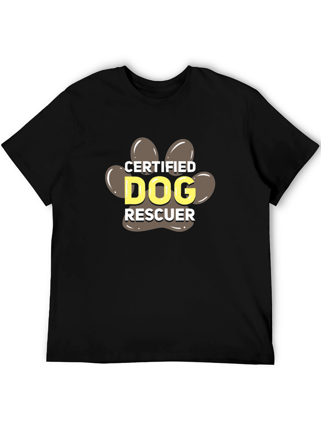 Certified Dog Rescuer Paw Print T-Shirt