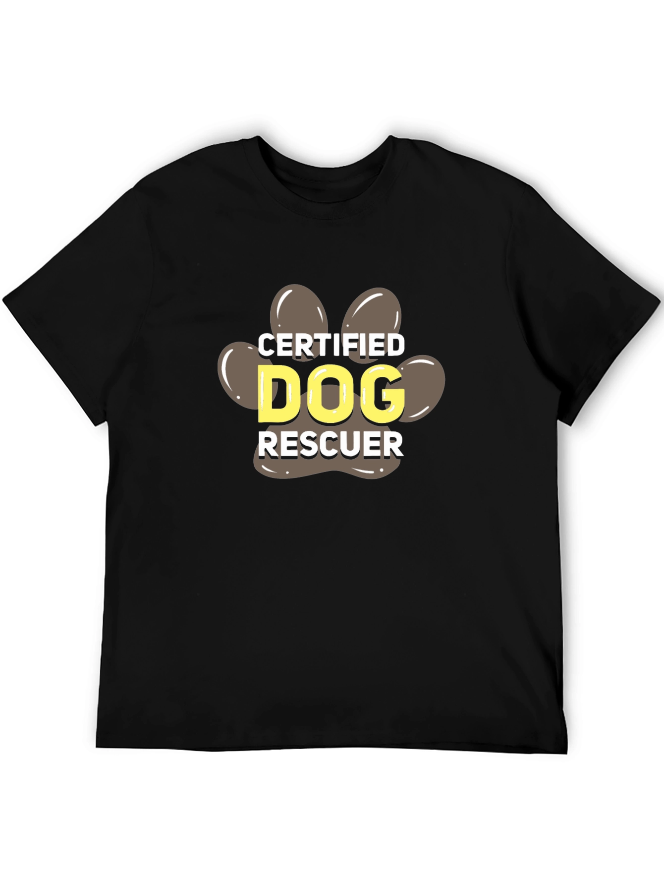 Certified Dog Rescuer Paw Print T-Shirt