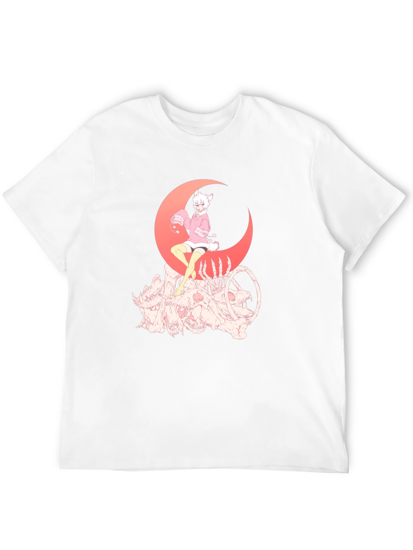 Gothic Anime T-Shirt - Moon & Skulls