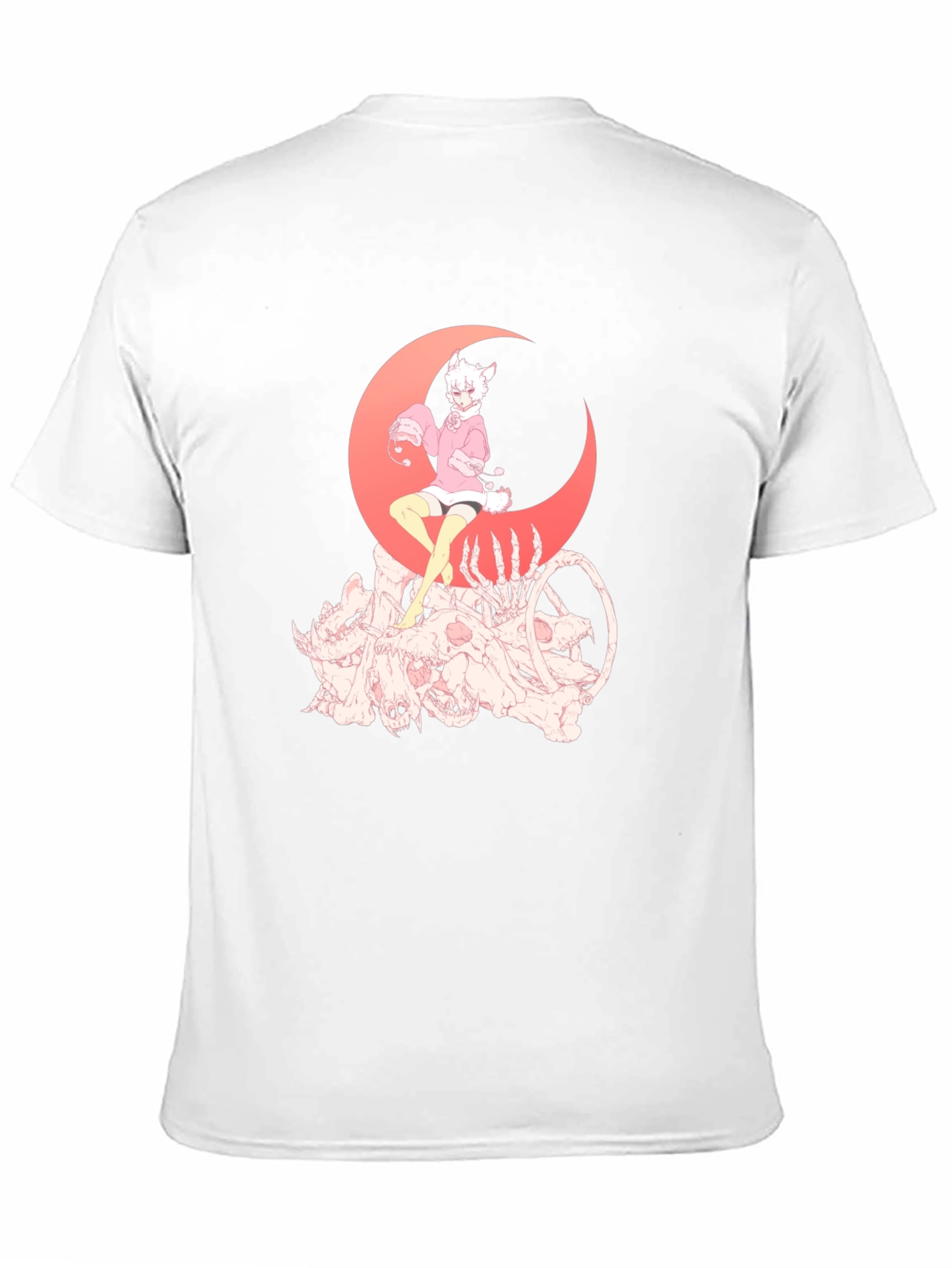Gothic Anime T-Shirt - Moon & Skulls