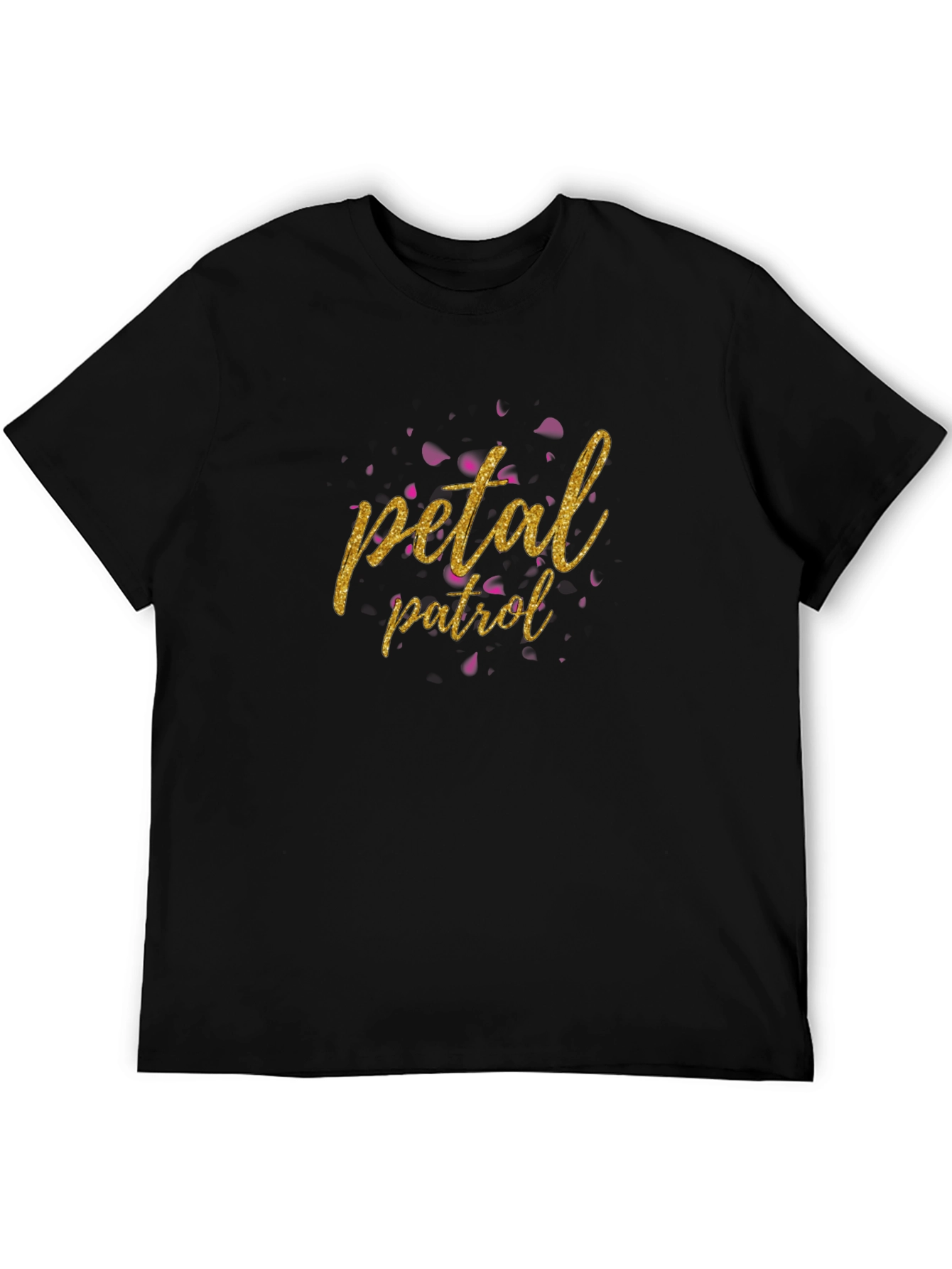 Petal Patrol Graphic Tee - Black Cotton T-Shirt
