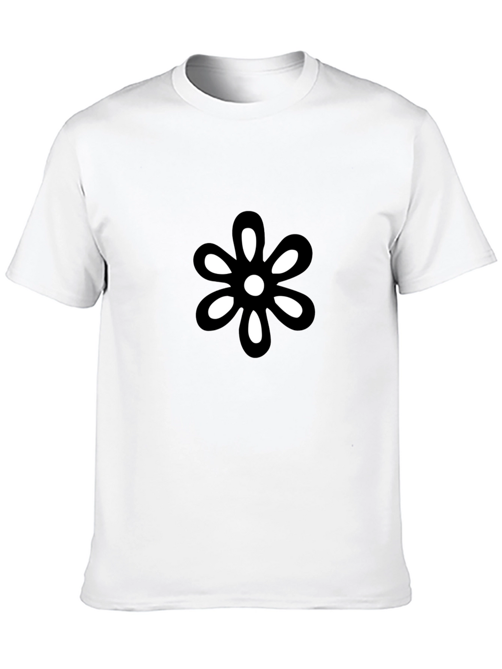 Modern Flower Graphic Black T-Shirt