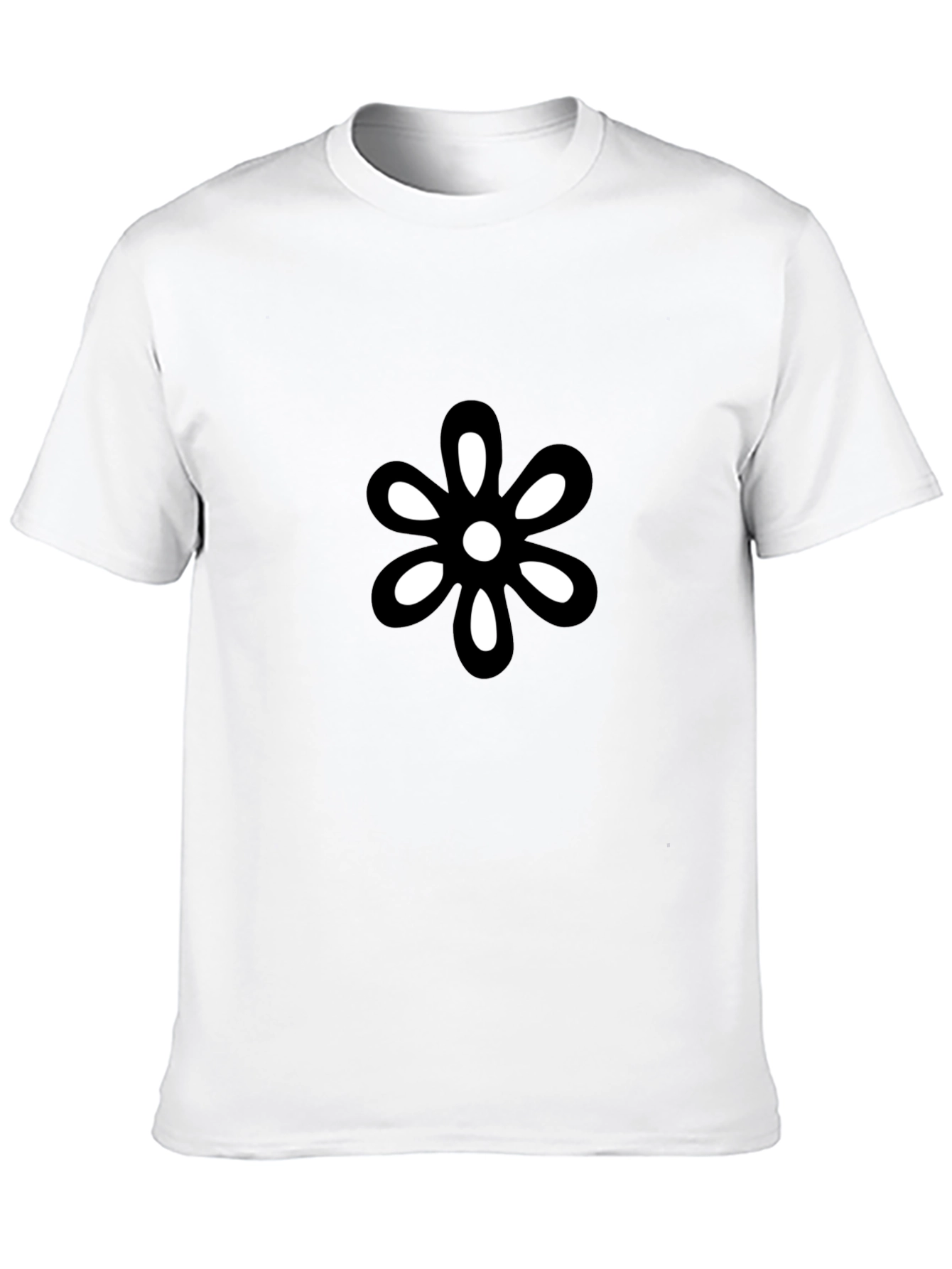 Modern Flower Graphic Black T-Shirt