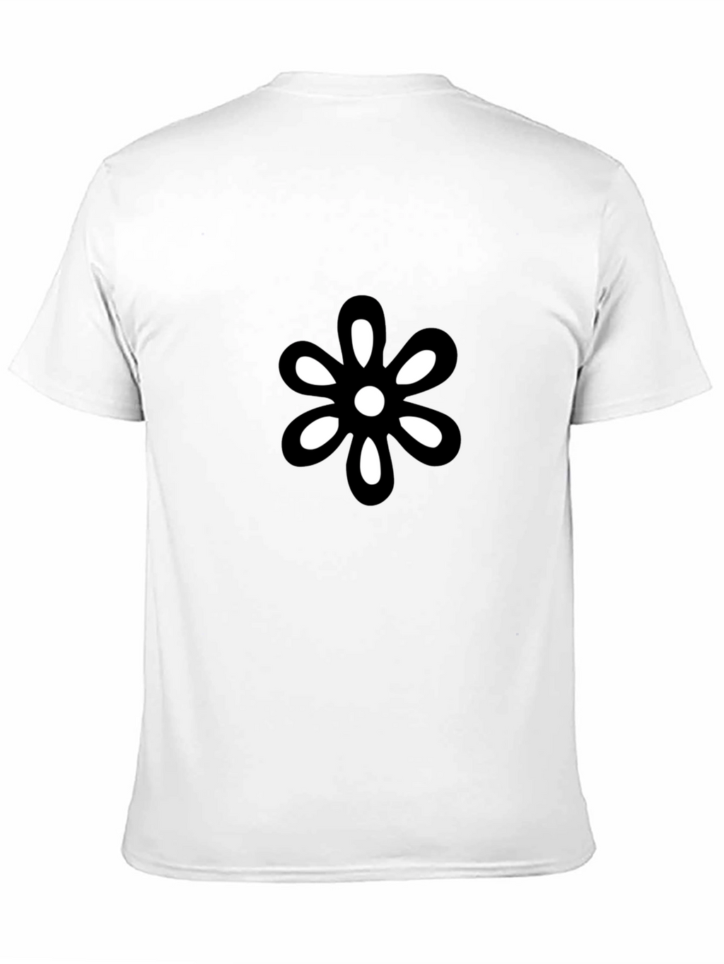 Modern Flower Graphic Black T-Shirt