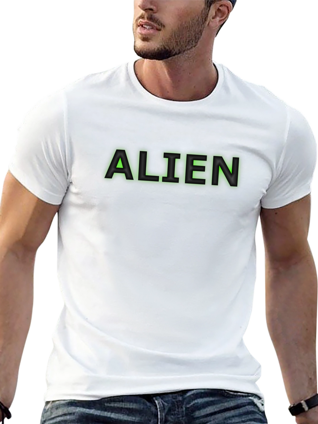 Alien Text Black T-Shirt