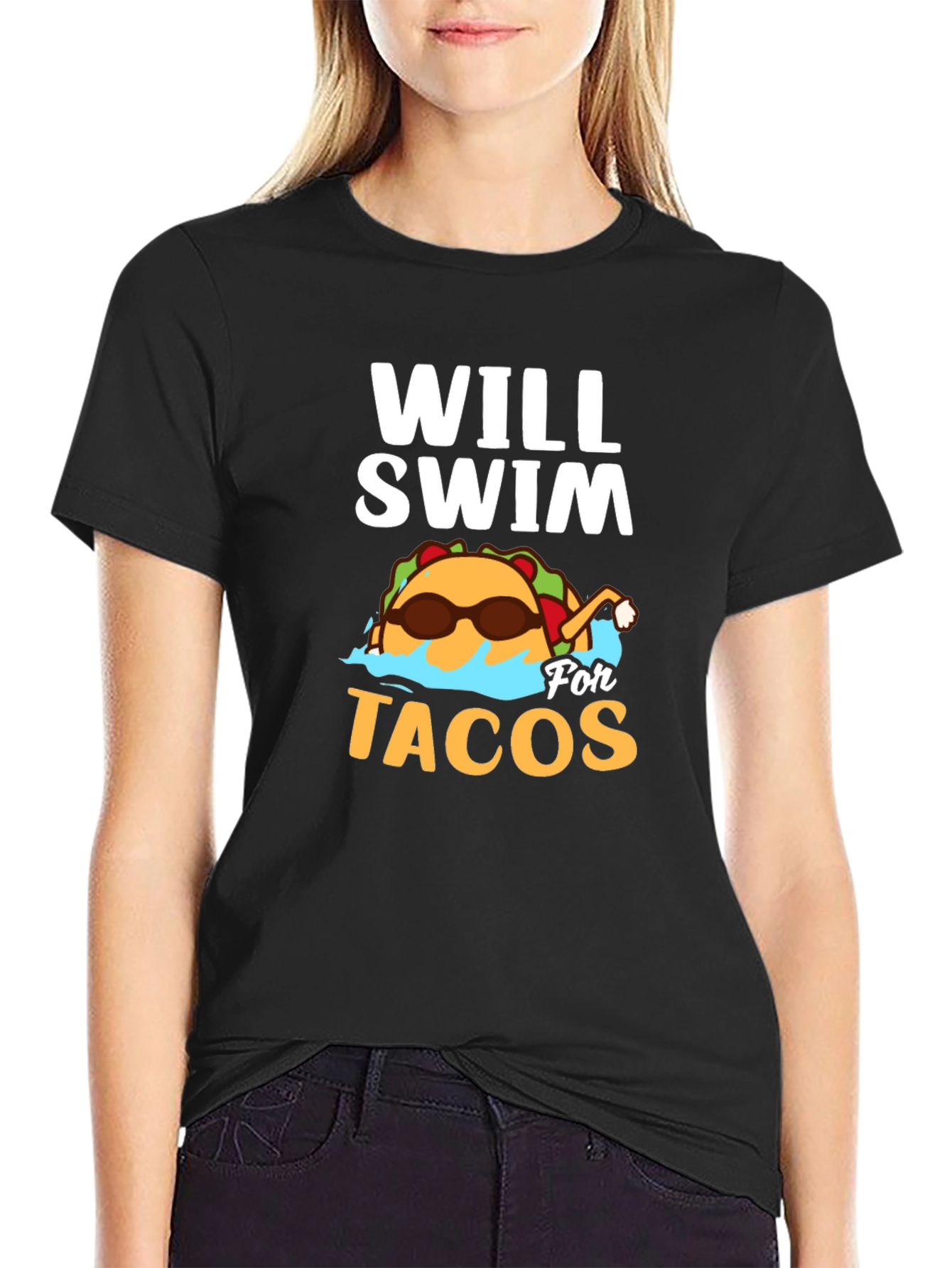 Will Swim for Tacos Graphic T-Shirt