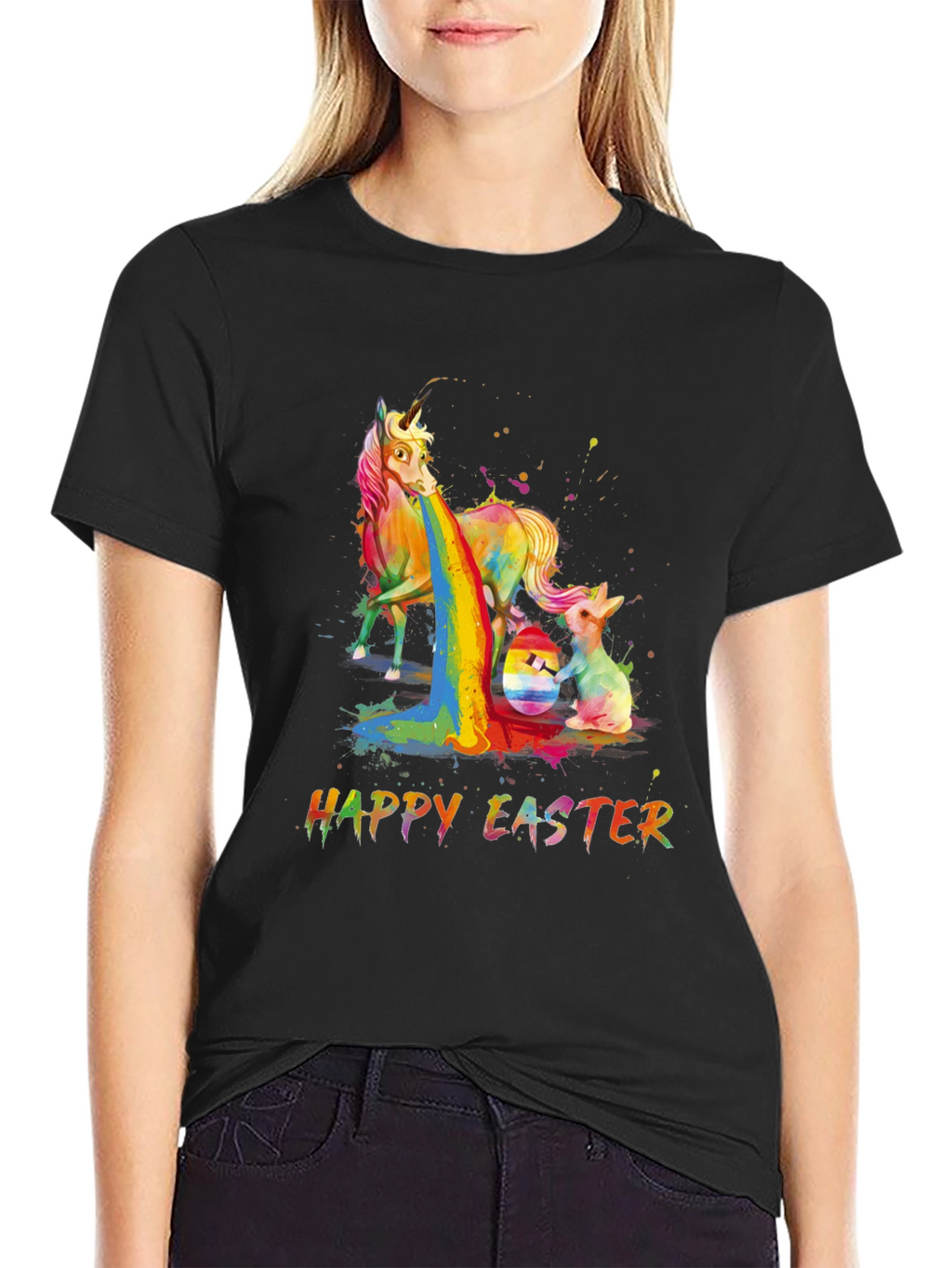 Happy Easter Unicorn Rainbow T-Shirt