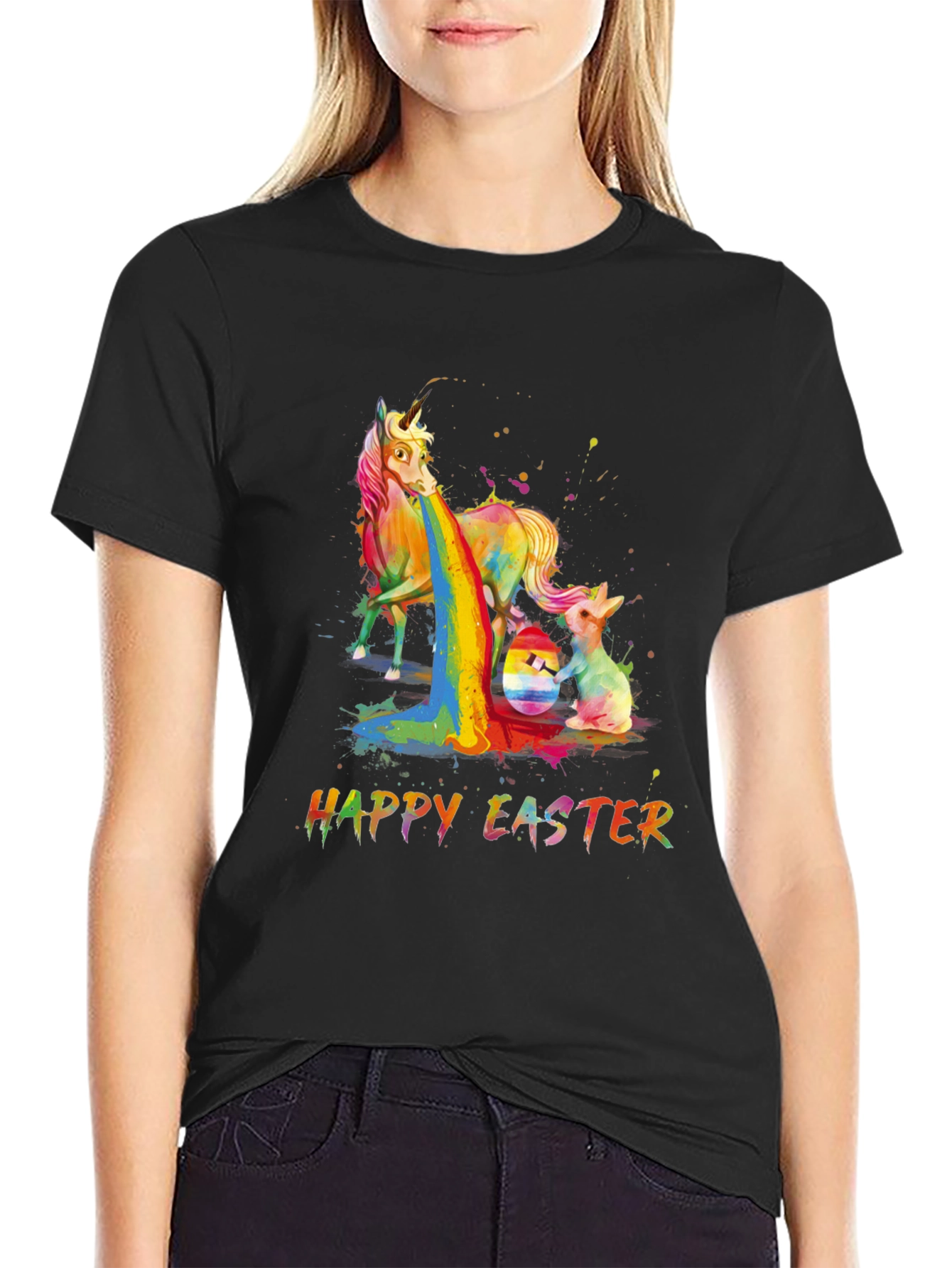 Happy Easter Unicorn Rainbow T-Shirt