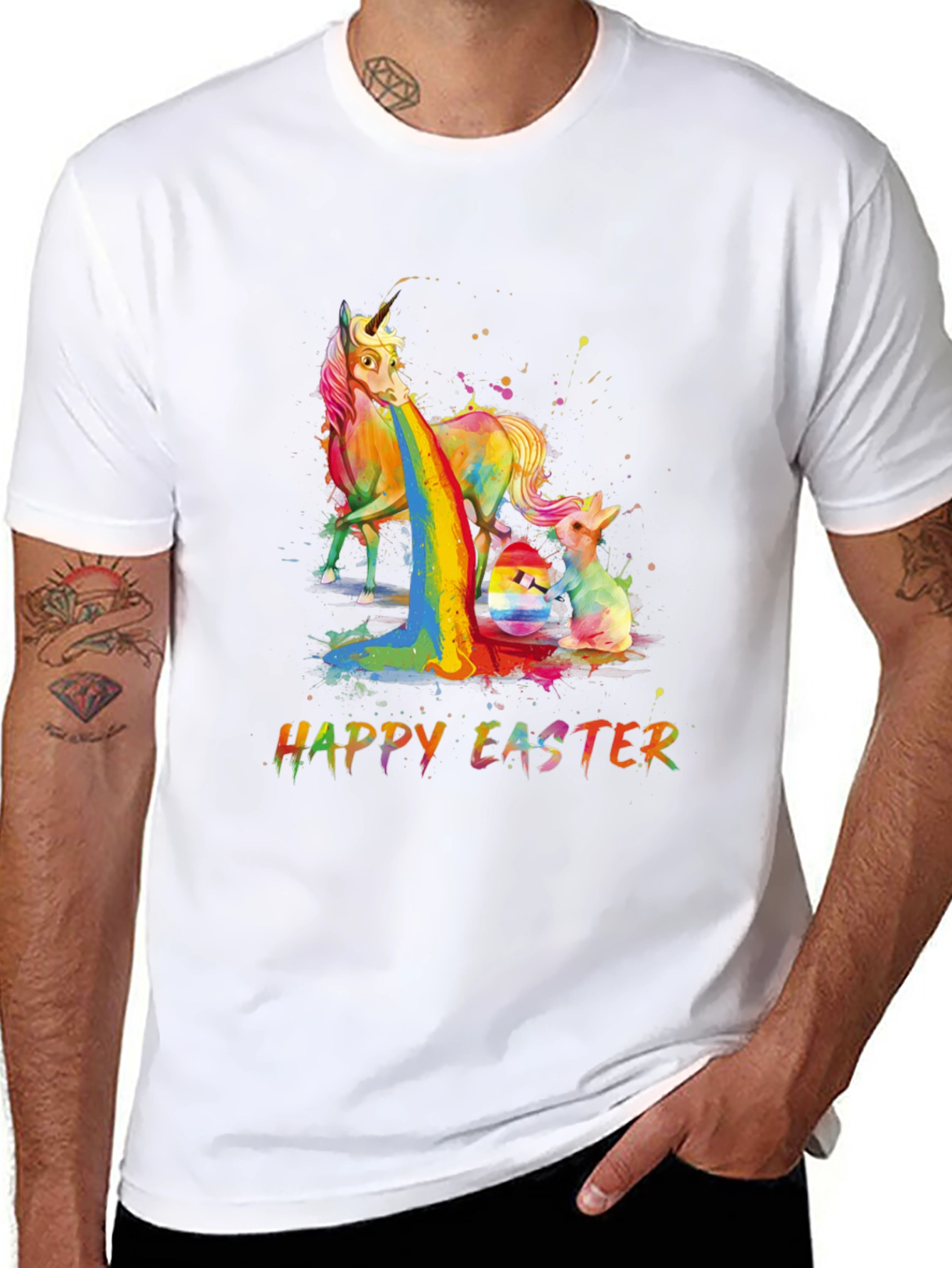 Happy Easter Unicorn Rainbow T-Shirt