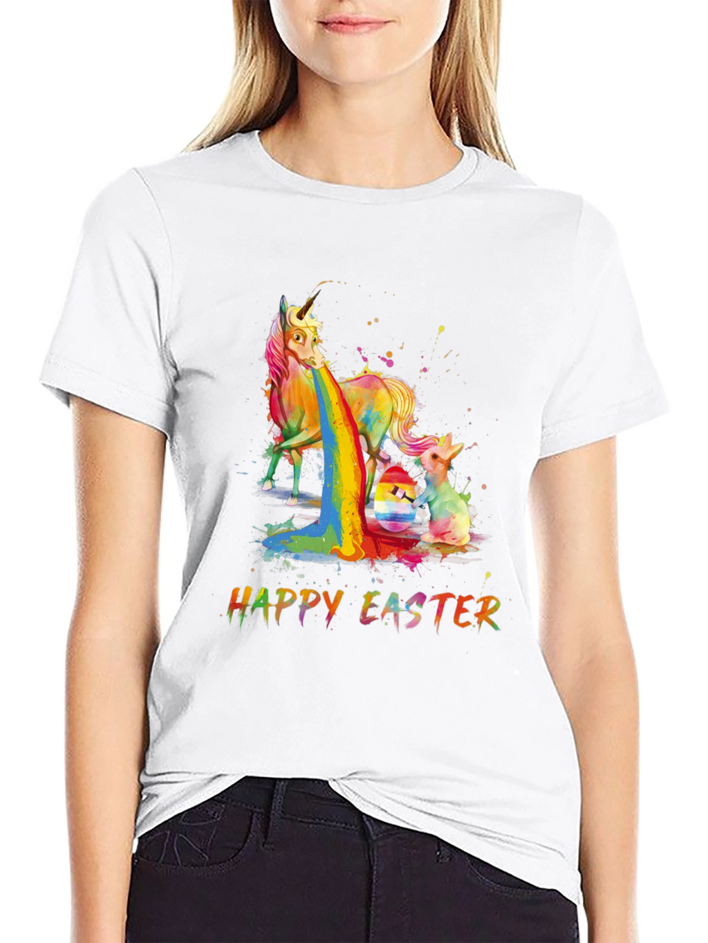 Happy Easter Unicorn Rainbow T-Shirt