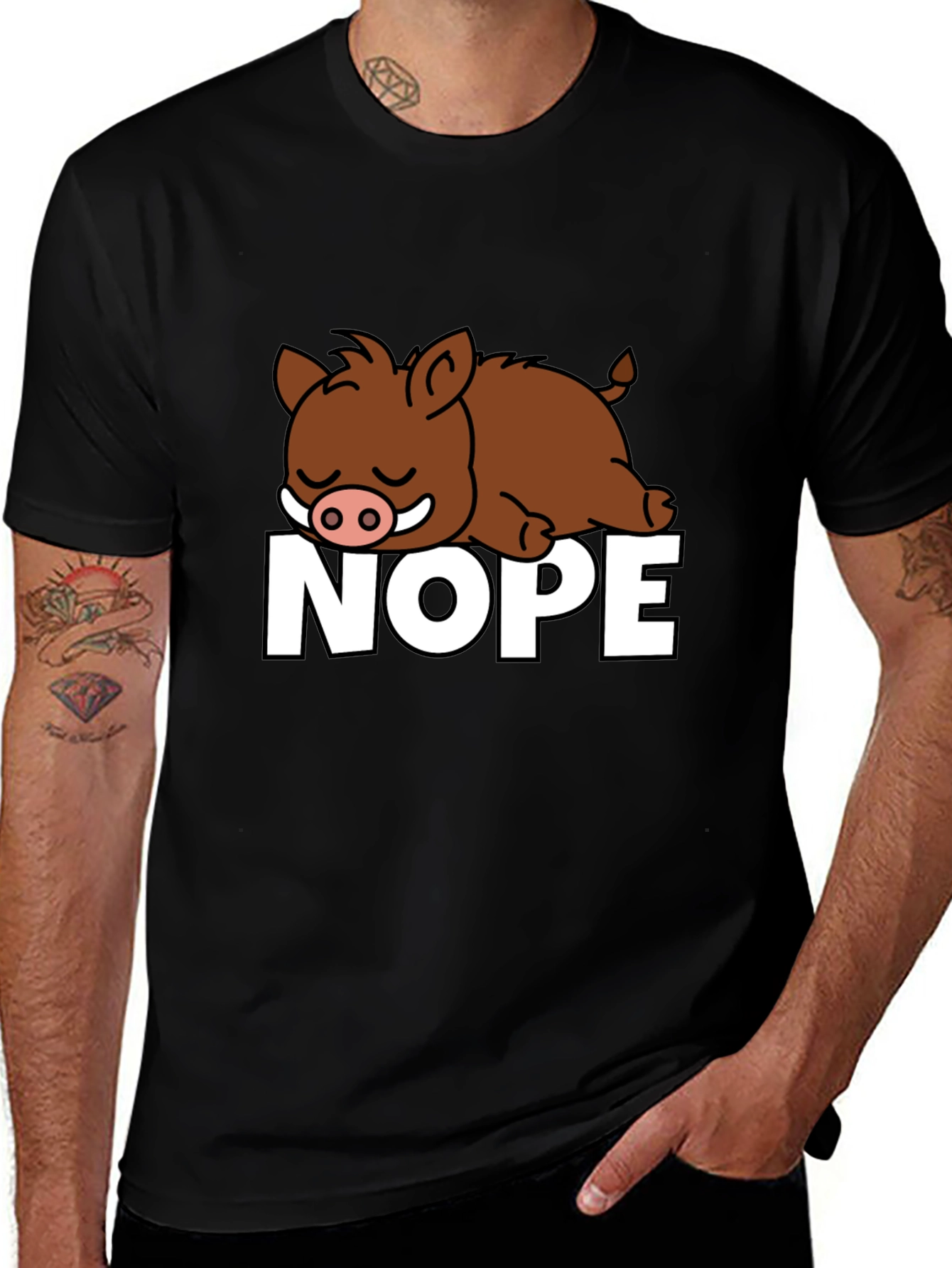 Nope Boar Graphic T-Shirt - Relaxed Fit