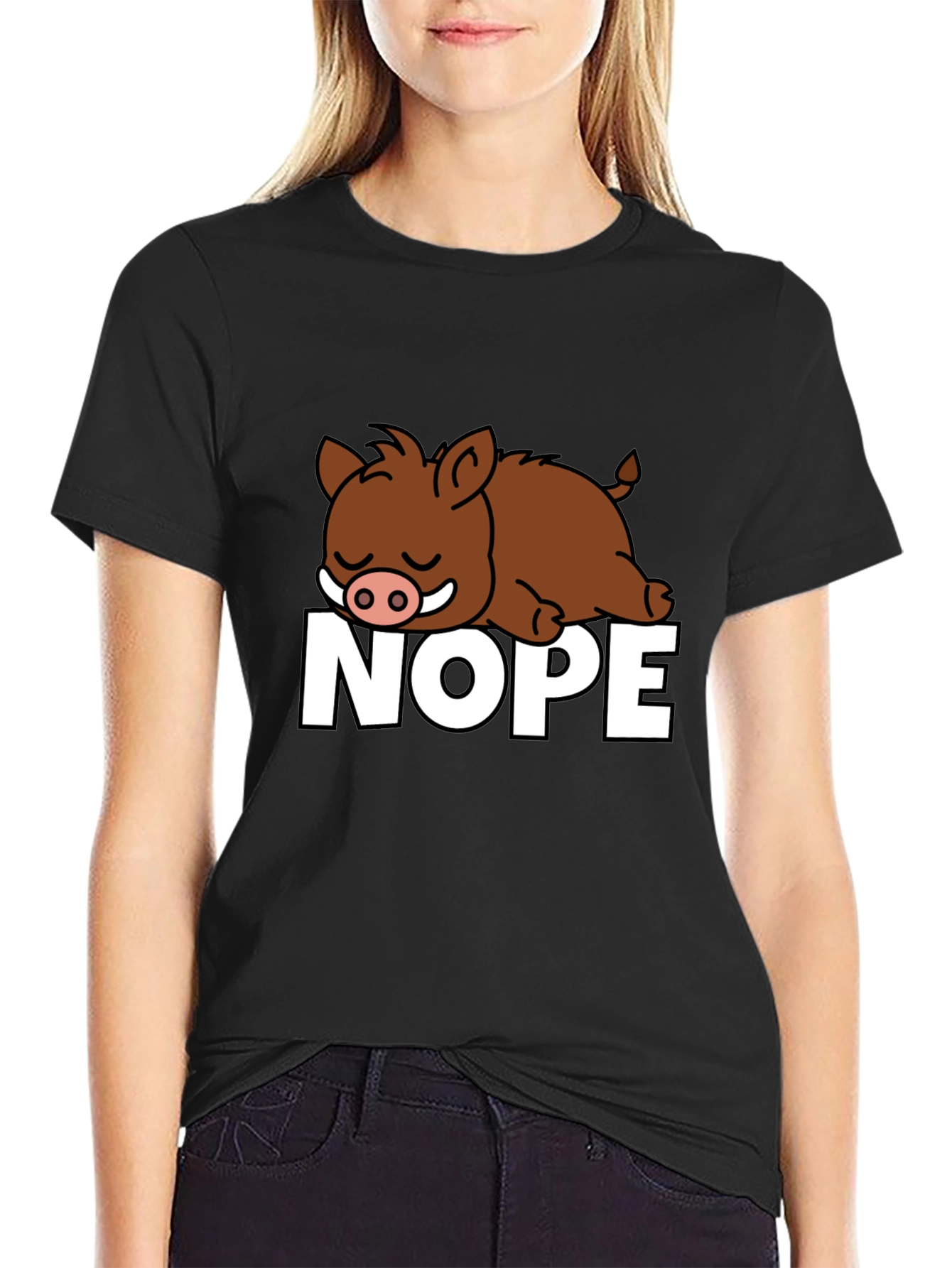 Nope Boar Graphic T-Shirt - Relaxed Fit