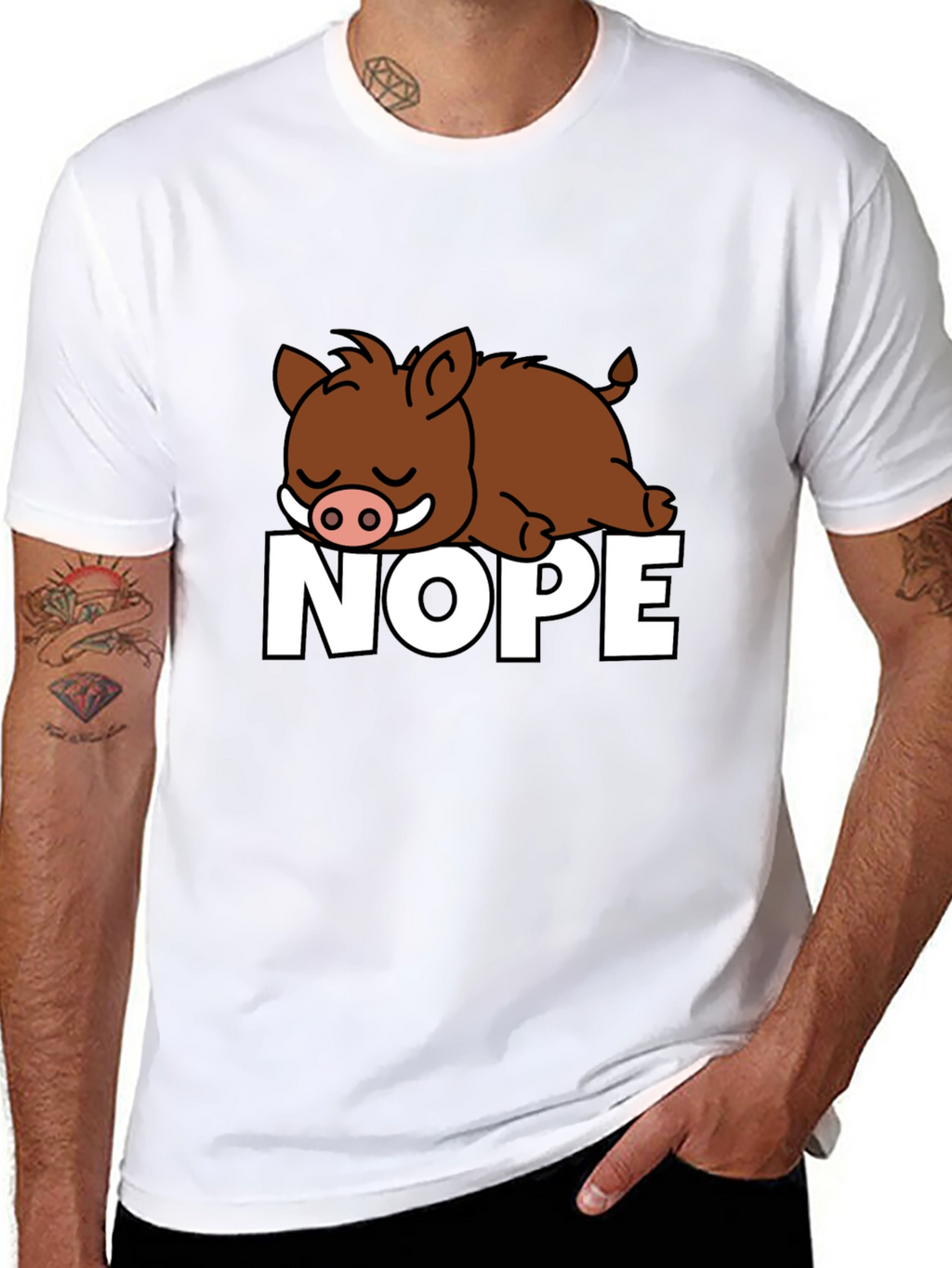Nope Boar Graphic T-Shirt - Relaxed Fit