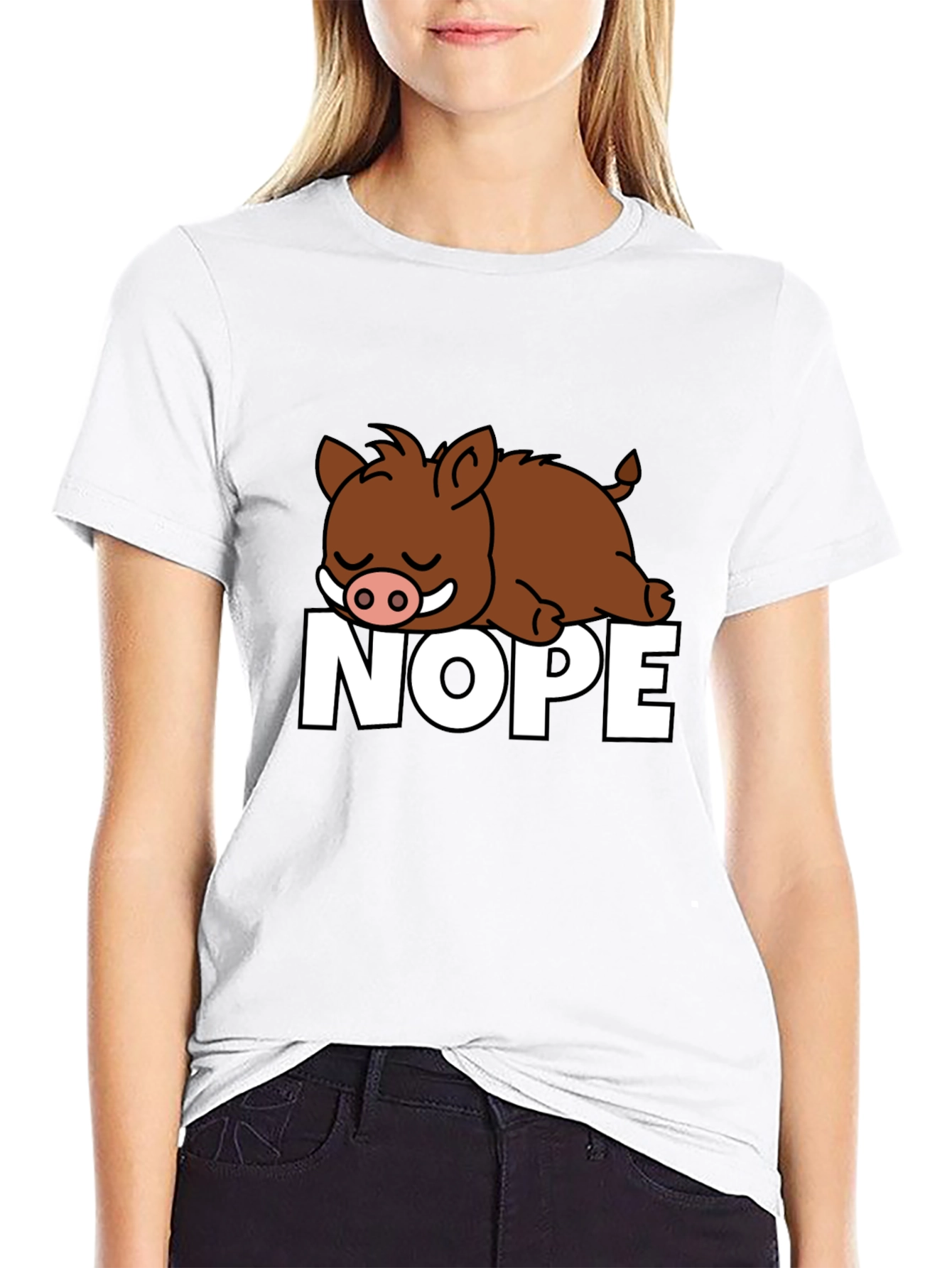 Nope Boar Graphic T-Shirt - Relaxed Fit