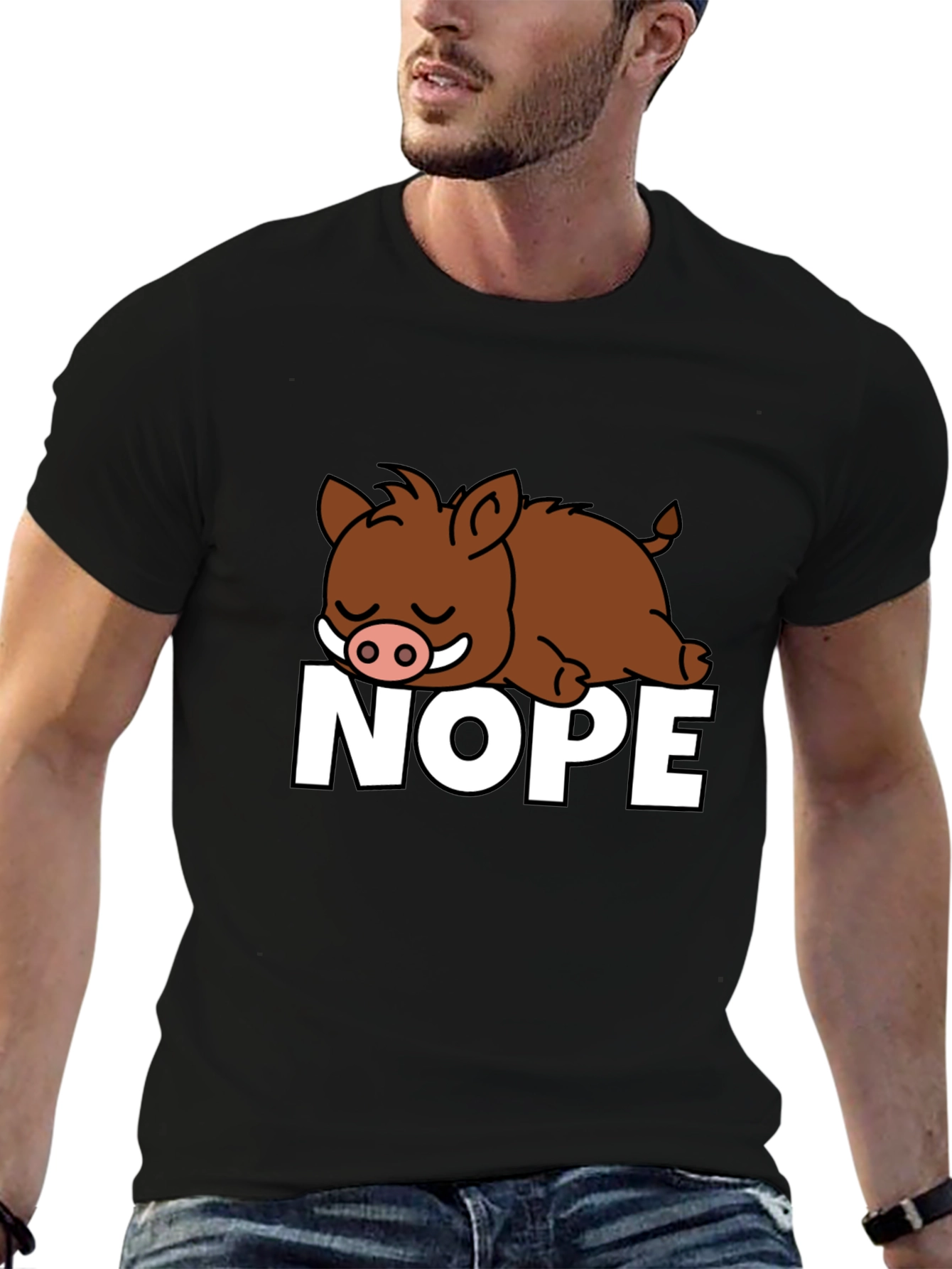 Nope Boar Graphic T-Shirt - Relaxed Fit
