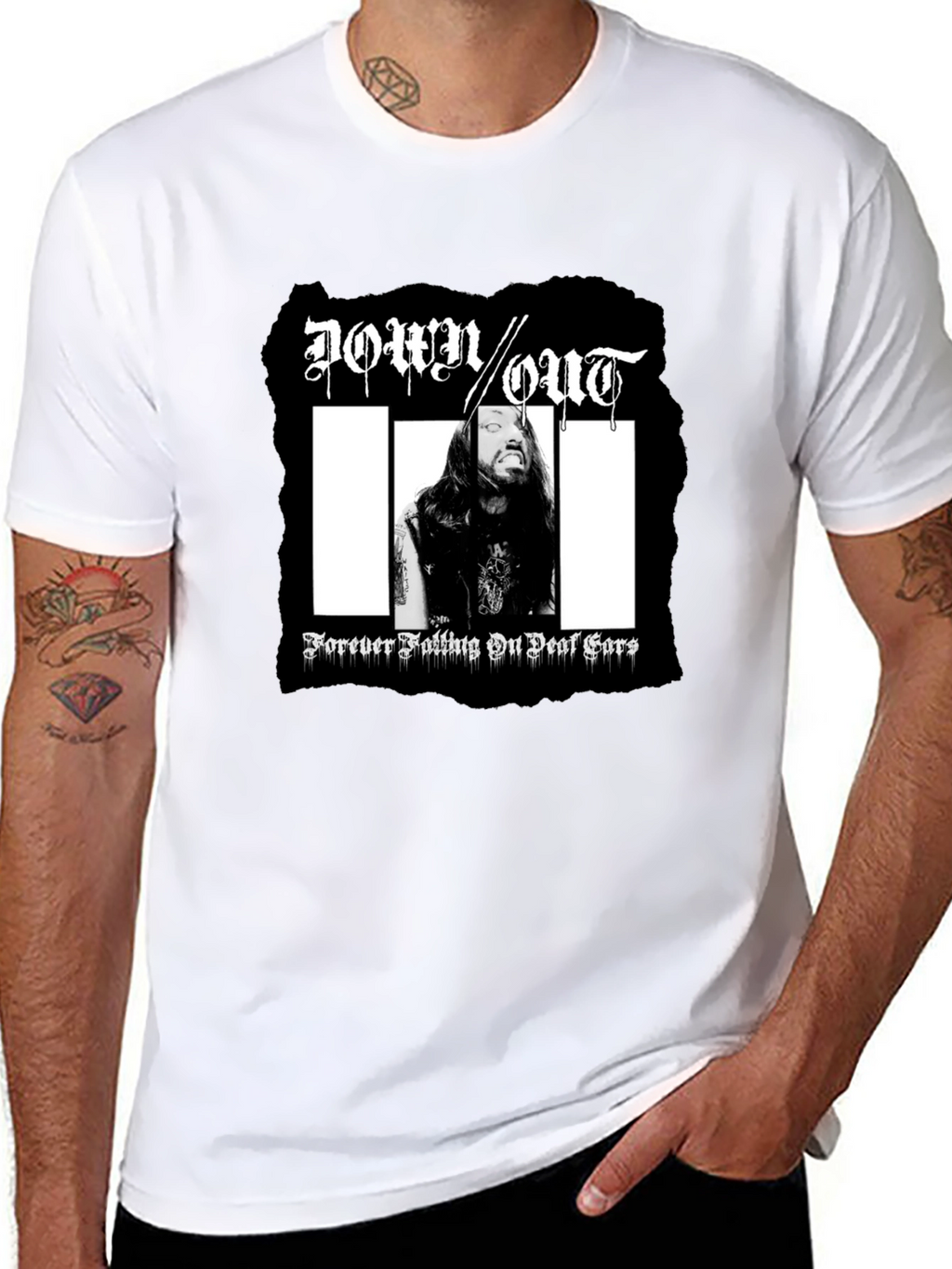 Down Out T-Shirt: Forever Falling On Deaf Ears