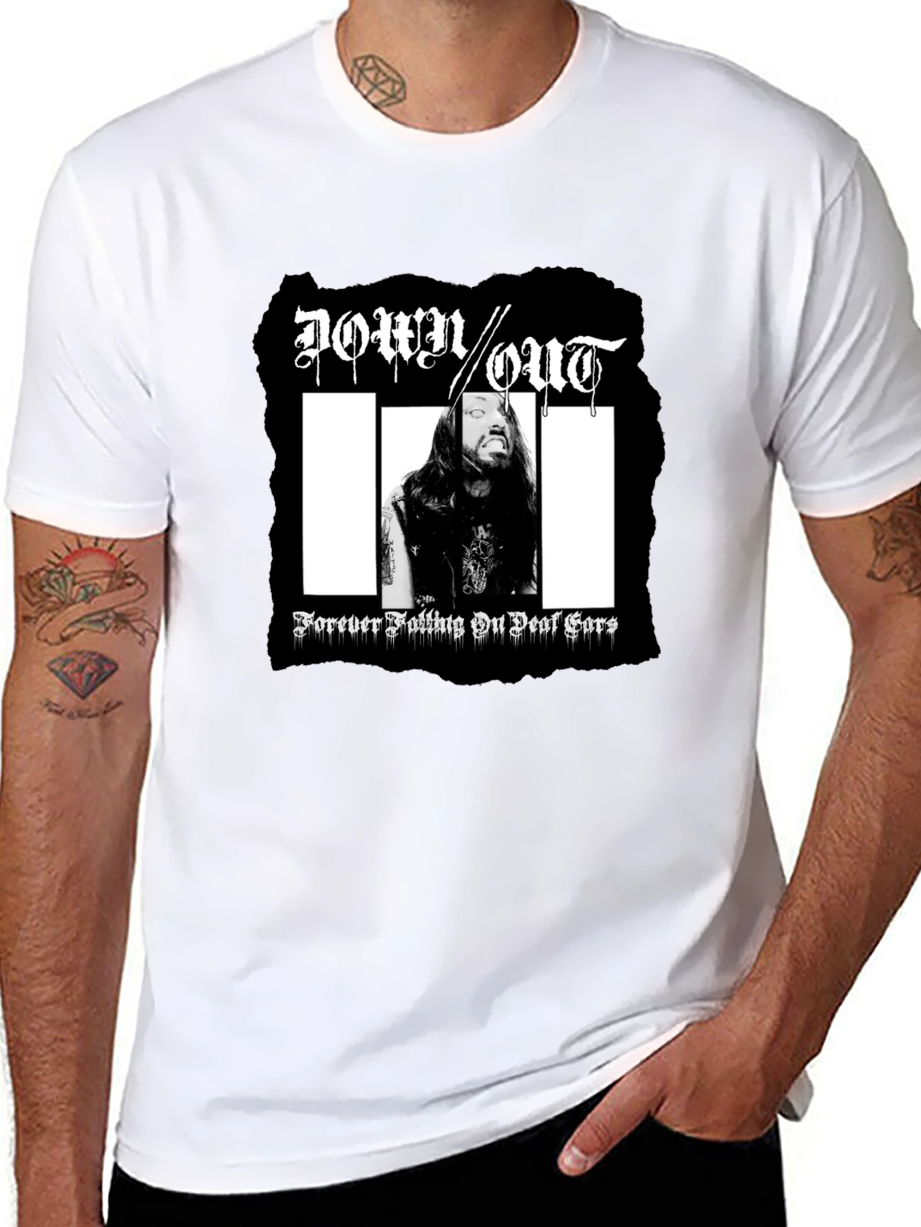 Down Out T-Shirt: Forever Falling On Deaf Ears
