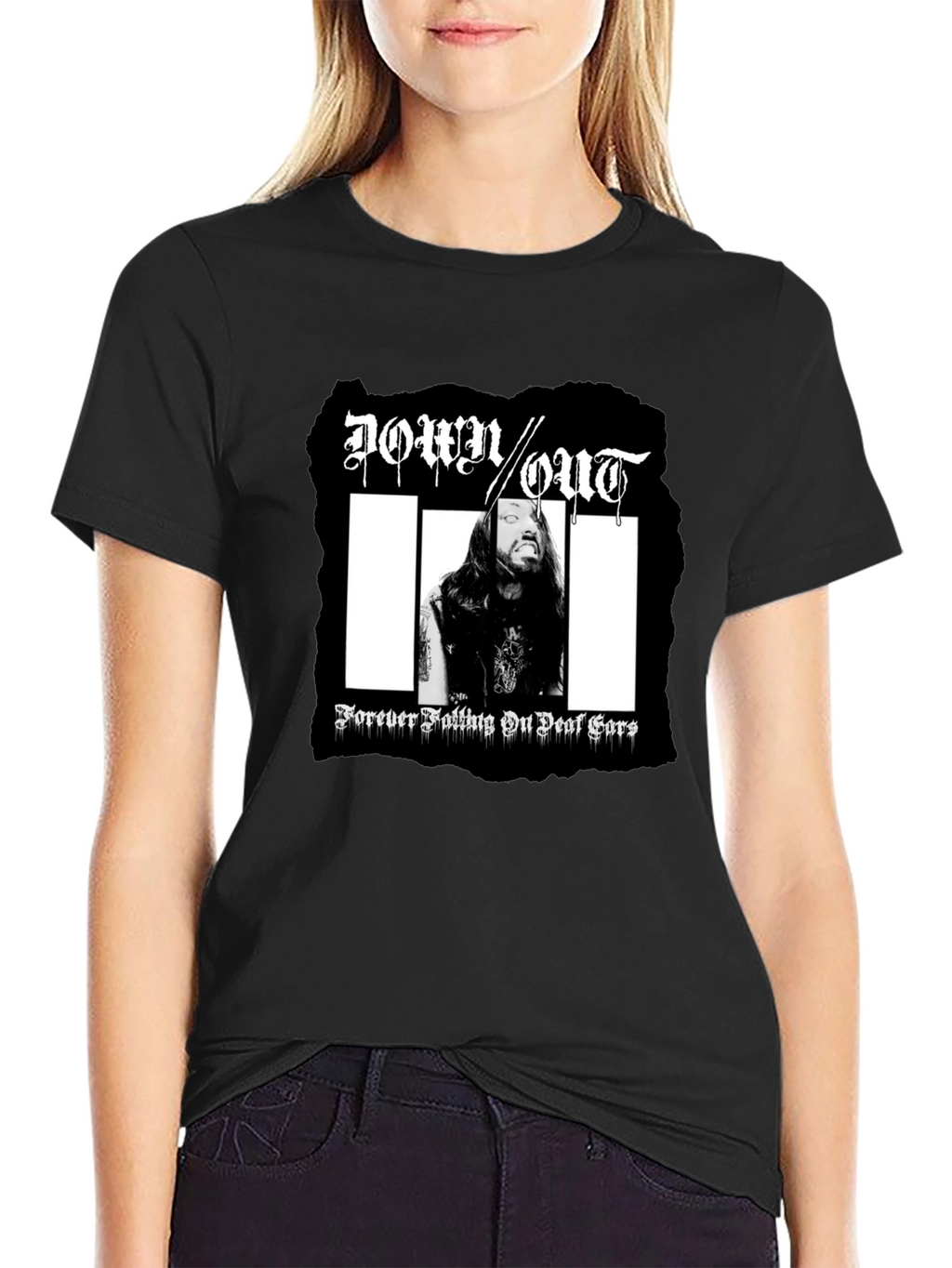 Down Out T-Shirt: Forever Falling On Deaf Ears