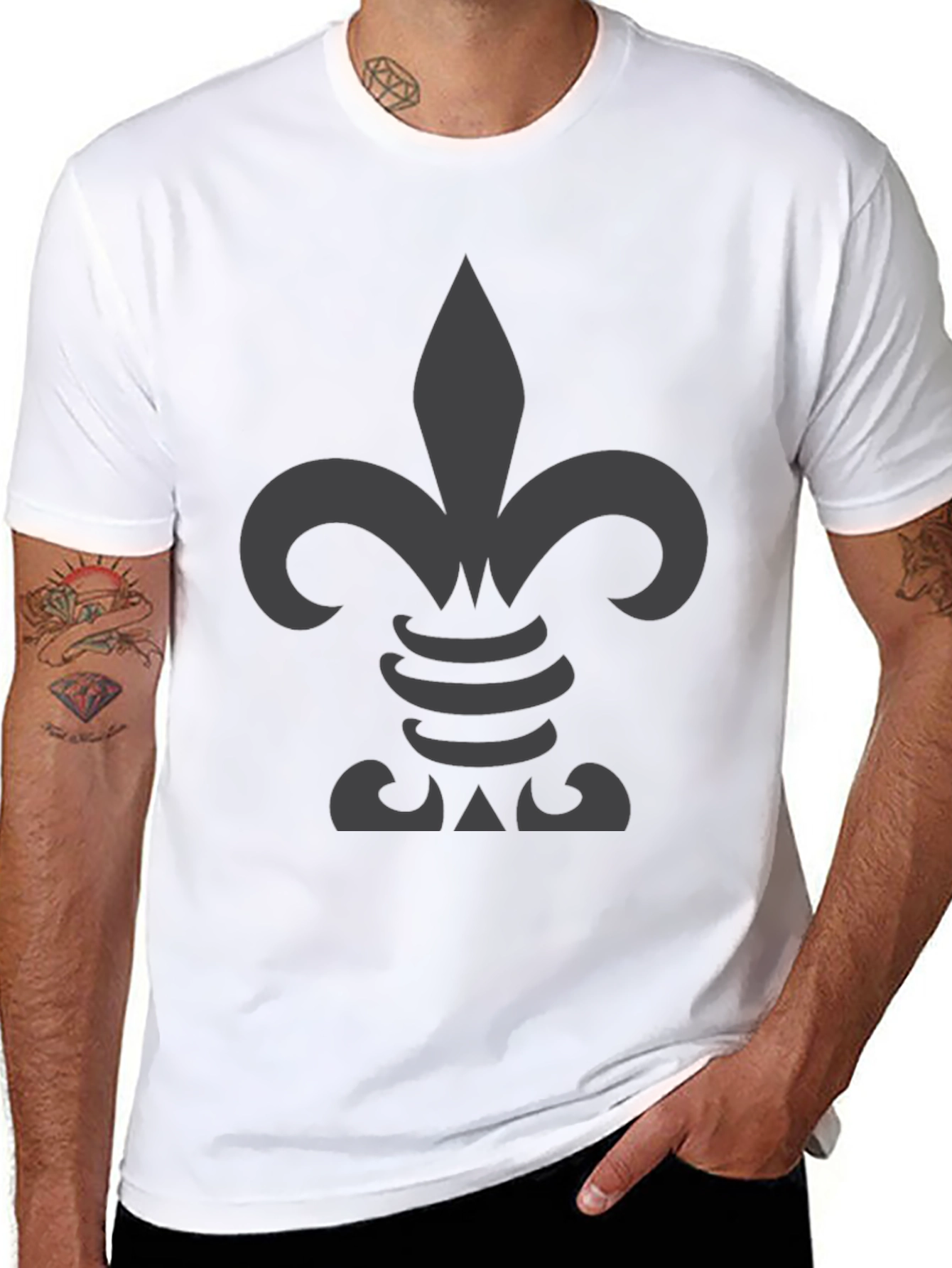 Fleur-de-lis Graphic T-Shirt - Black