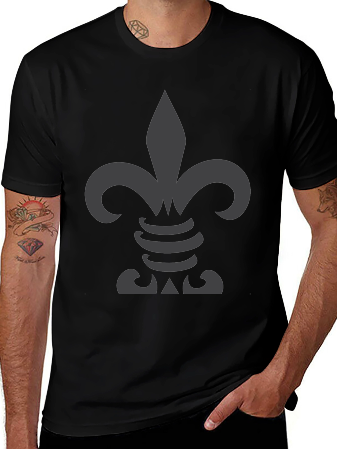 Fleur-de-lis Graphic T-Shirt - Black